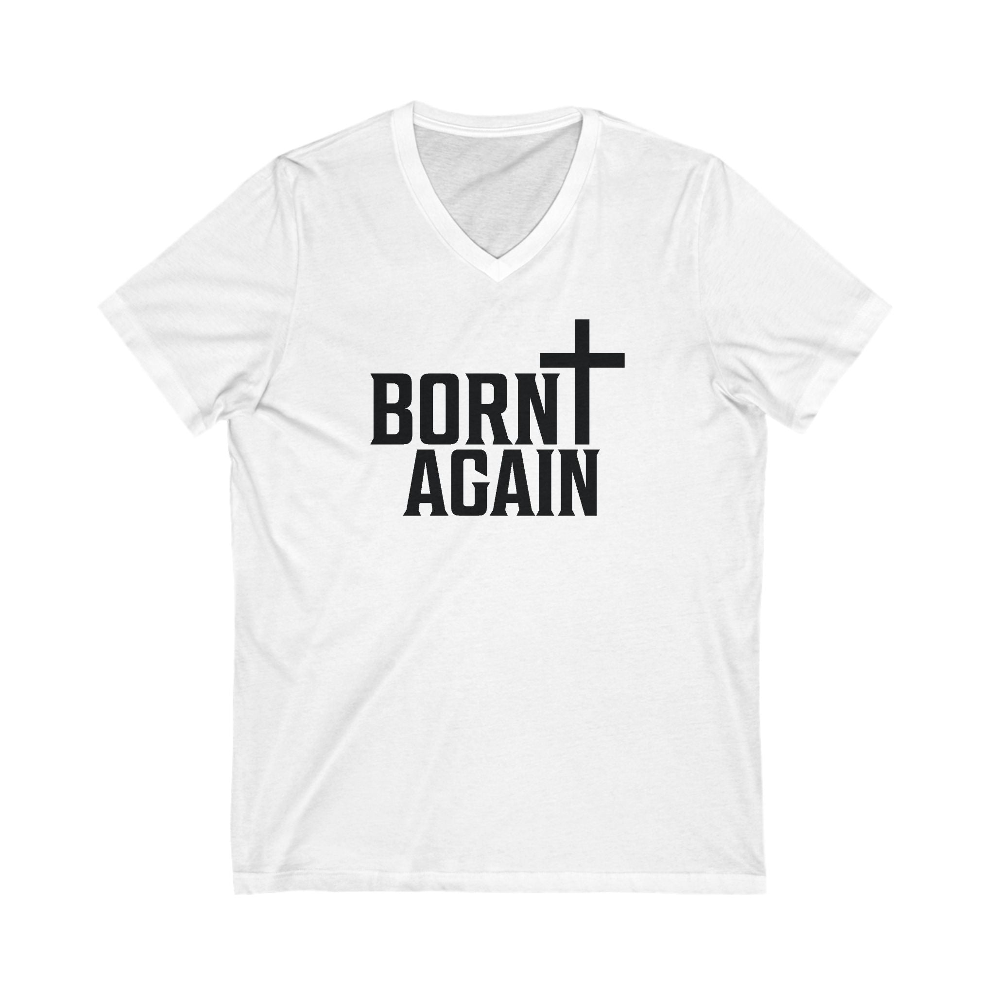 Faith Based Men's T-Shirt - Born Again | V - neck by atgodanddesigns