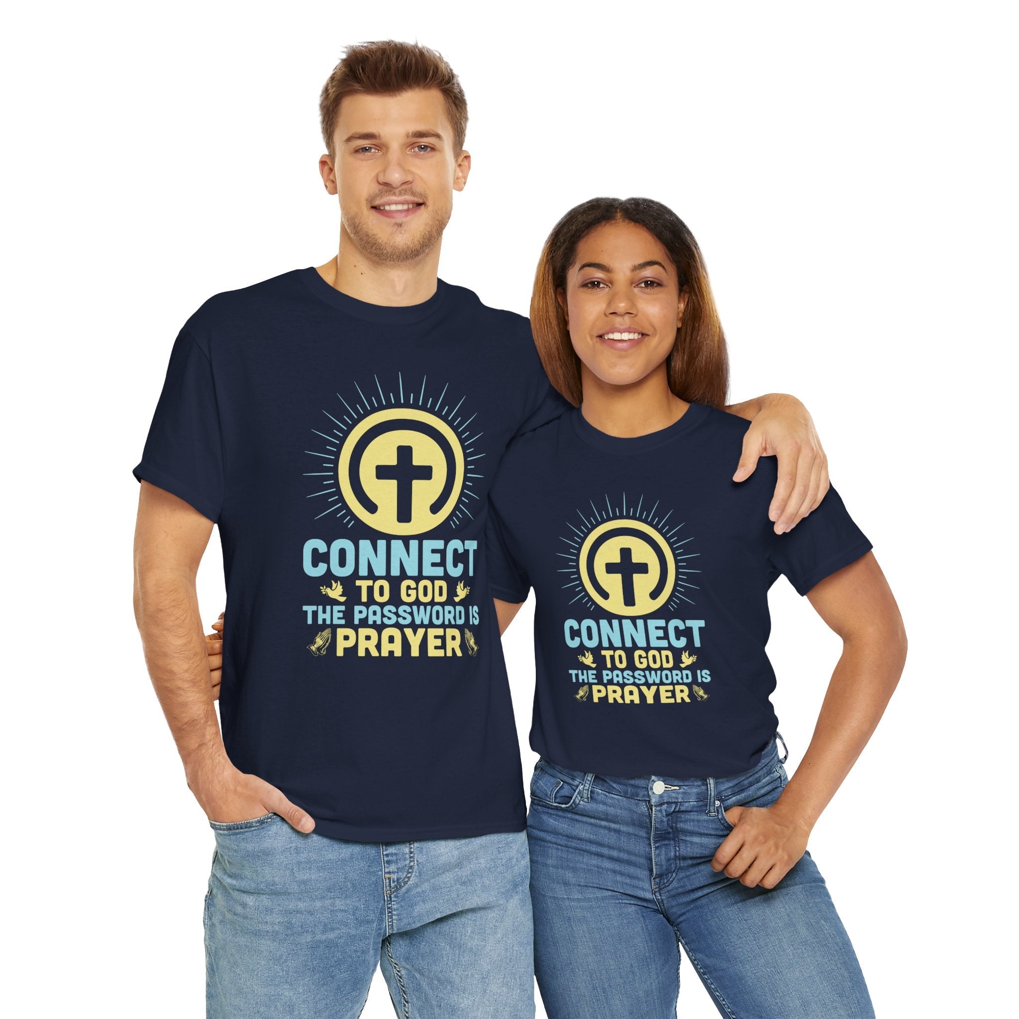 Faith Based Men's T-Shirt - Connect To God The Password Is Prayer | T-Shirt by atgodanddesigns
