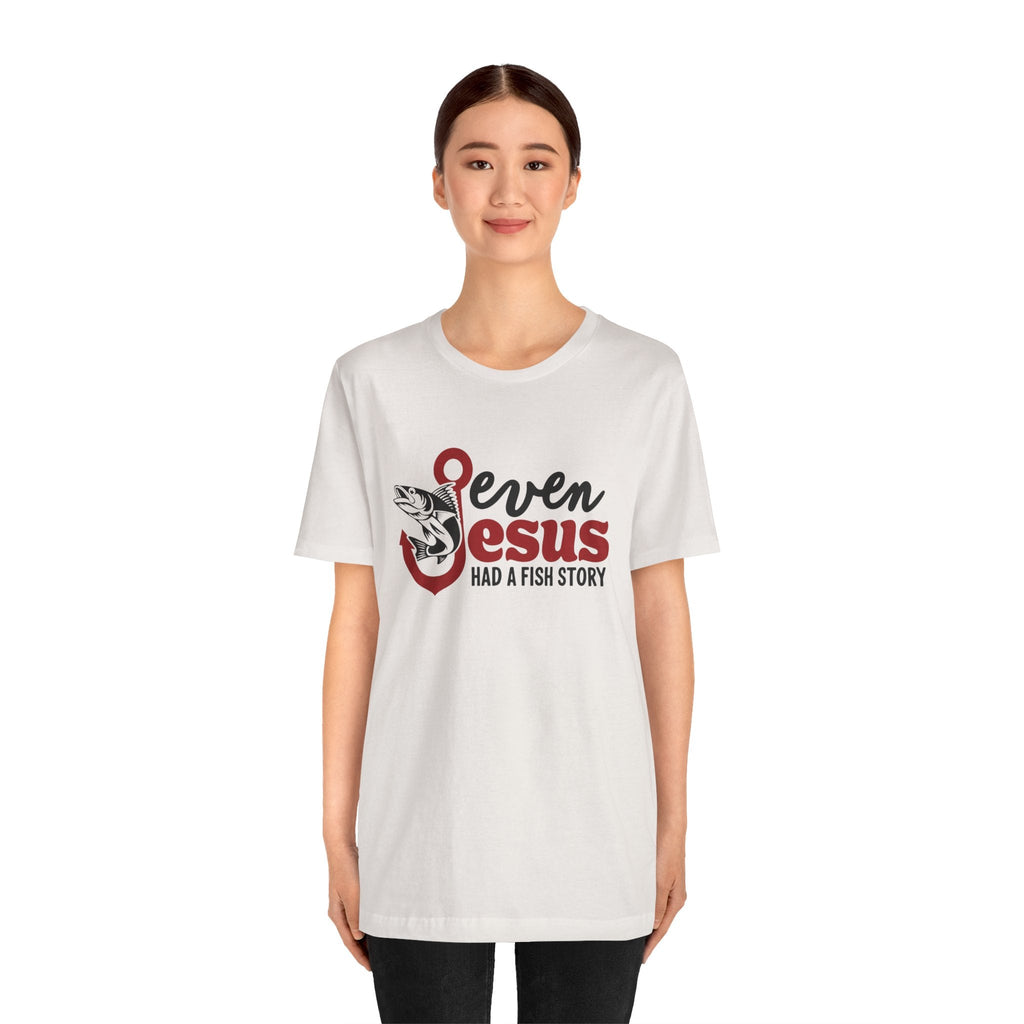 Faith Based Men's T-shirt - Even Jesus Had A Fishing Story | T-Shirt by atgodanddesigns