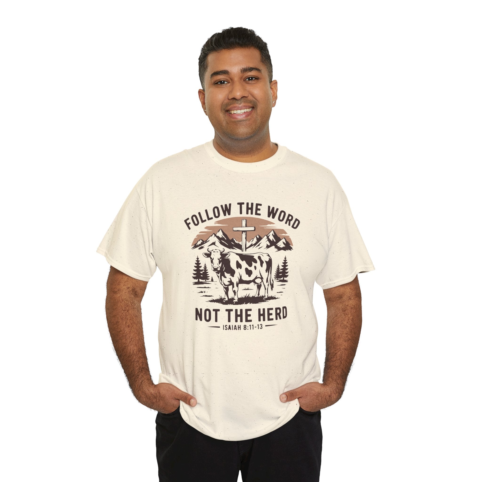 Faith Based Men's T-Shirt - Follow The Word Not The Herd | T-Shirt by atgodanddesigns