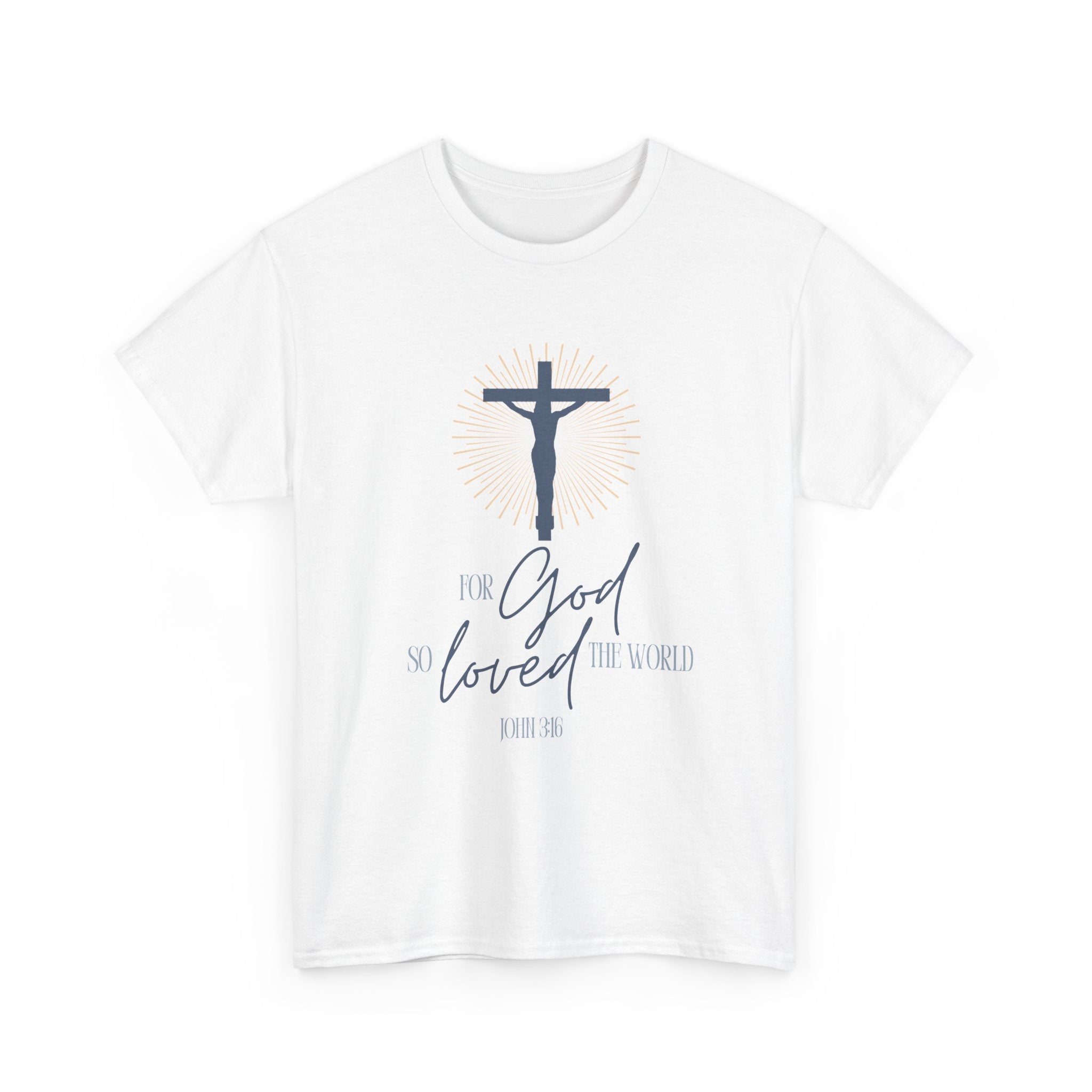 Faith Based Men's T-Shirt - For God So Loved the World | T-Shirt by atgodanddesigns