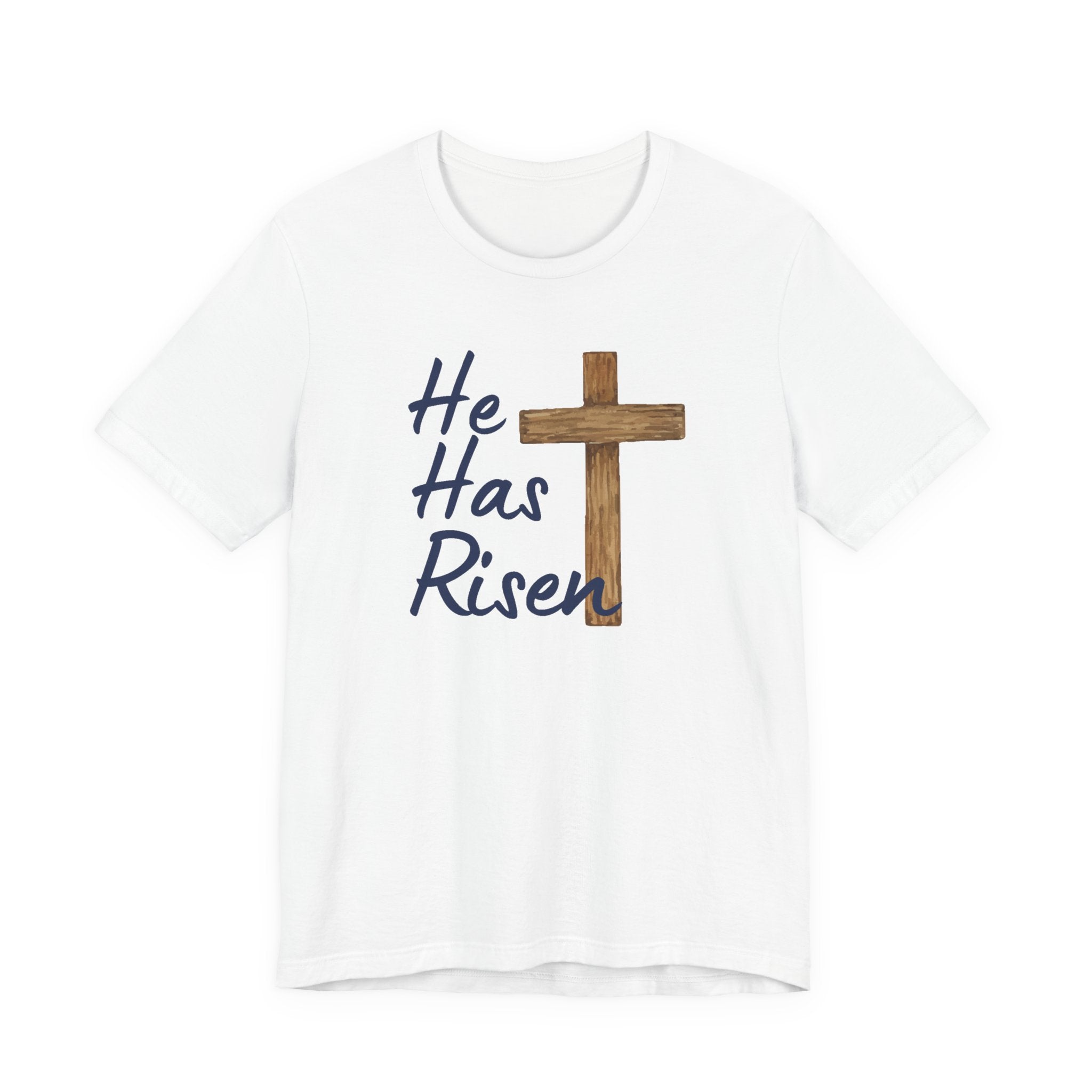Faith Based Men's T-Shirt - He Has Risen | T-Shirt by atgodanddesigns