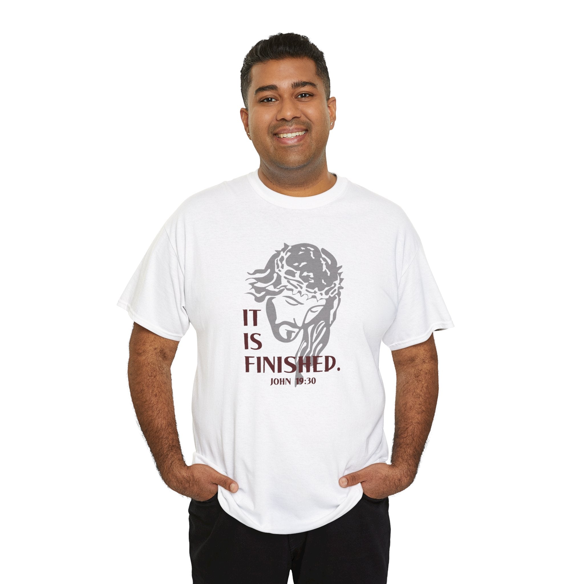 Faith Based Men's T-Shirt - It Is Finished | T-Shirt by atgodanddesigns