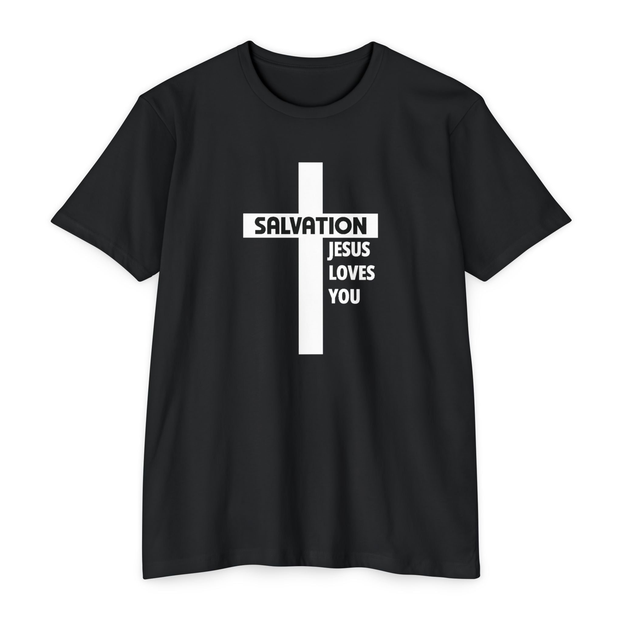 Faith Based Men's T-Shirt - Jesus Loves You | T-Shirt by atgodanddesigns