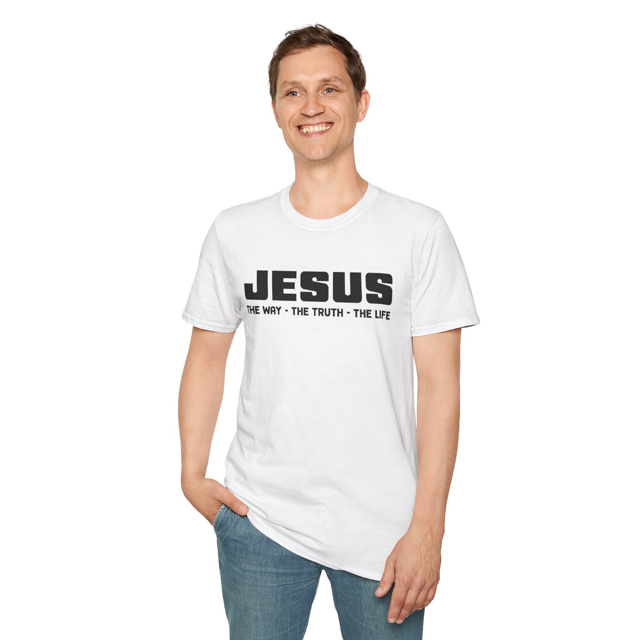 Faith Based Men's T-Shirt - Jesus The Way The Truth The Life | T-Shirt by atgodanddesigns