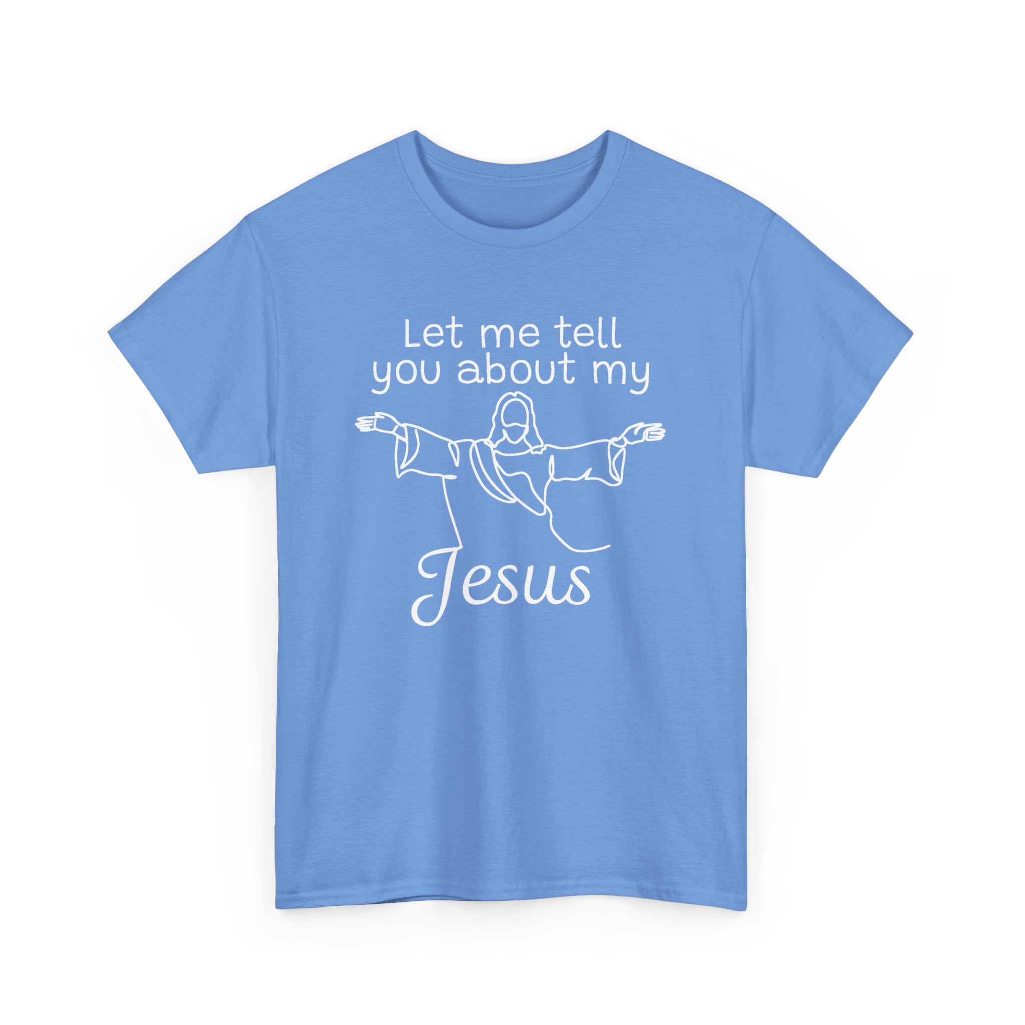 Faith Based Men's T-Shirt - Let me tell you about my Jesus | T-Shirt by atgodanddesigns