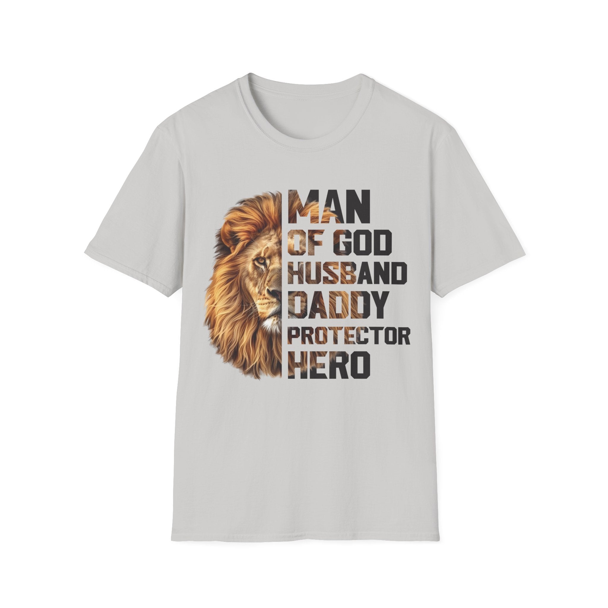 Faith Based Men's T-Shirt - Man Of God., Husband, Daddy, Protector, Hero | T-Shirt by atgodanddesigns