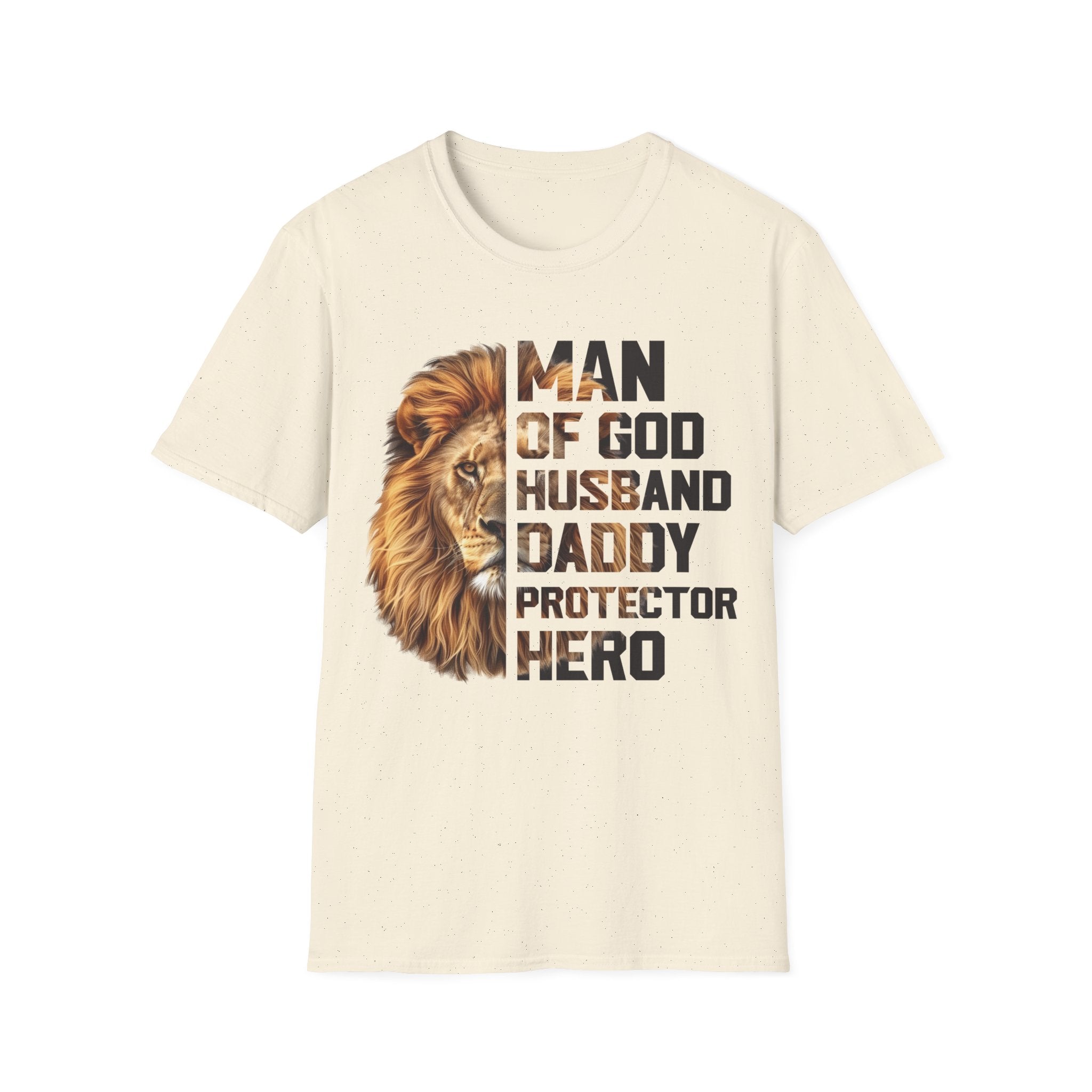 Faith Based Men's T-Shirt - Man Of God., Husband, Daddy, Protector, Hero | T-Shirt by atgodanddesigns