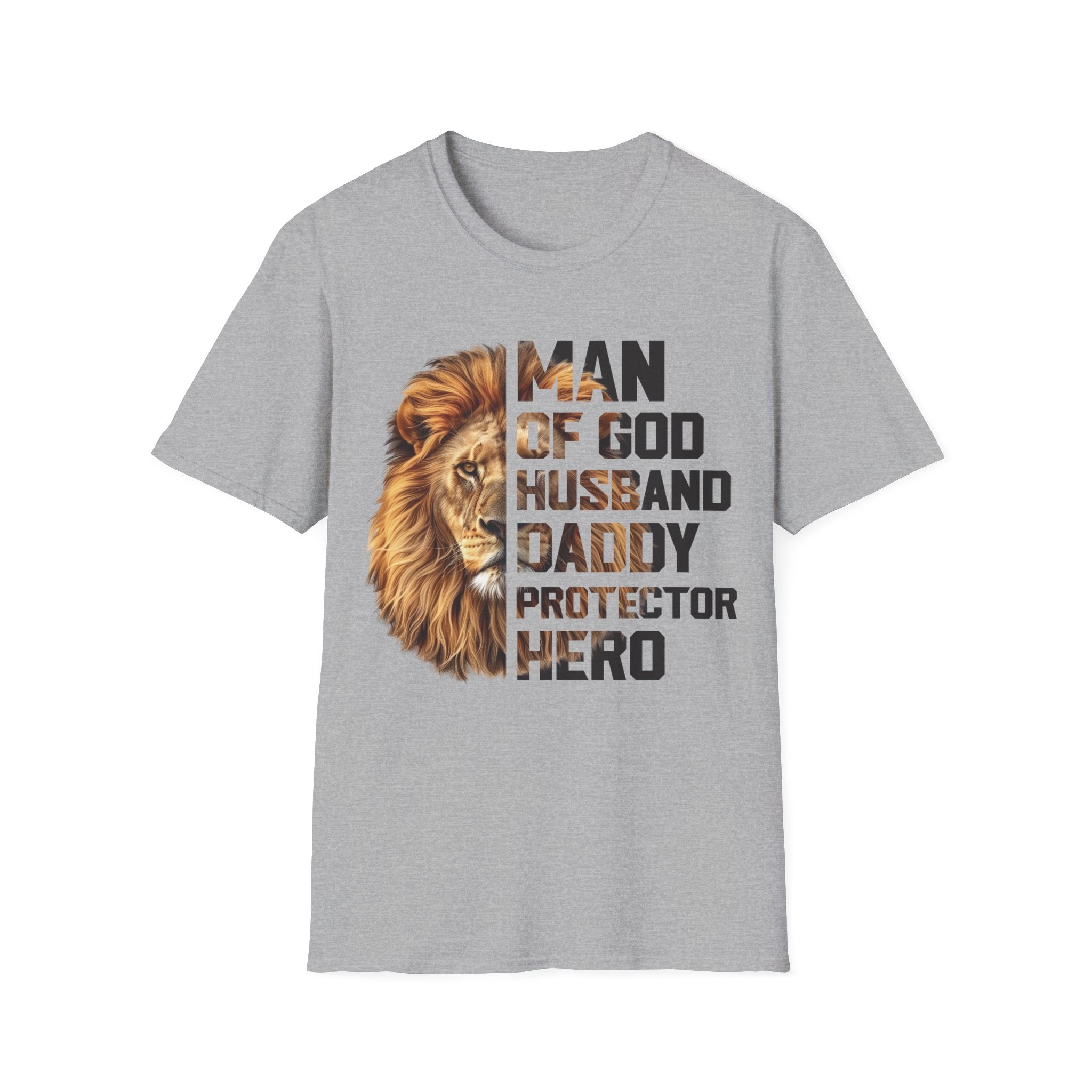 Faith Based Men's T-Shirt - Man Of God., Husband, Daddy, Protector, Hero | T-Shirt by atgodanddesigns