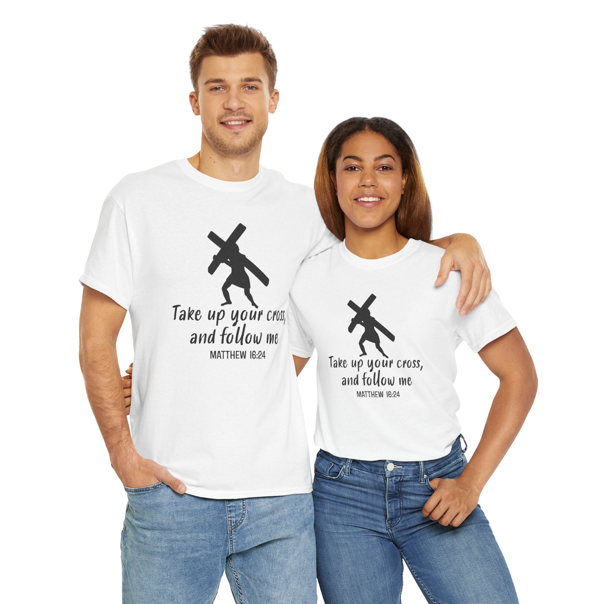 Faith Based Men's T-Shirt - Take up your cross | T-Shirt by atgodanddesigns