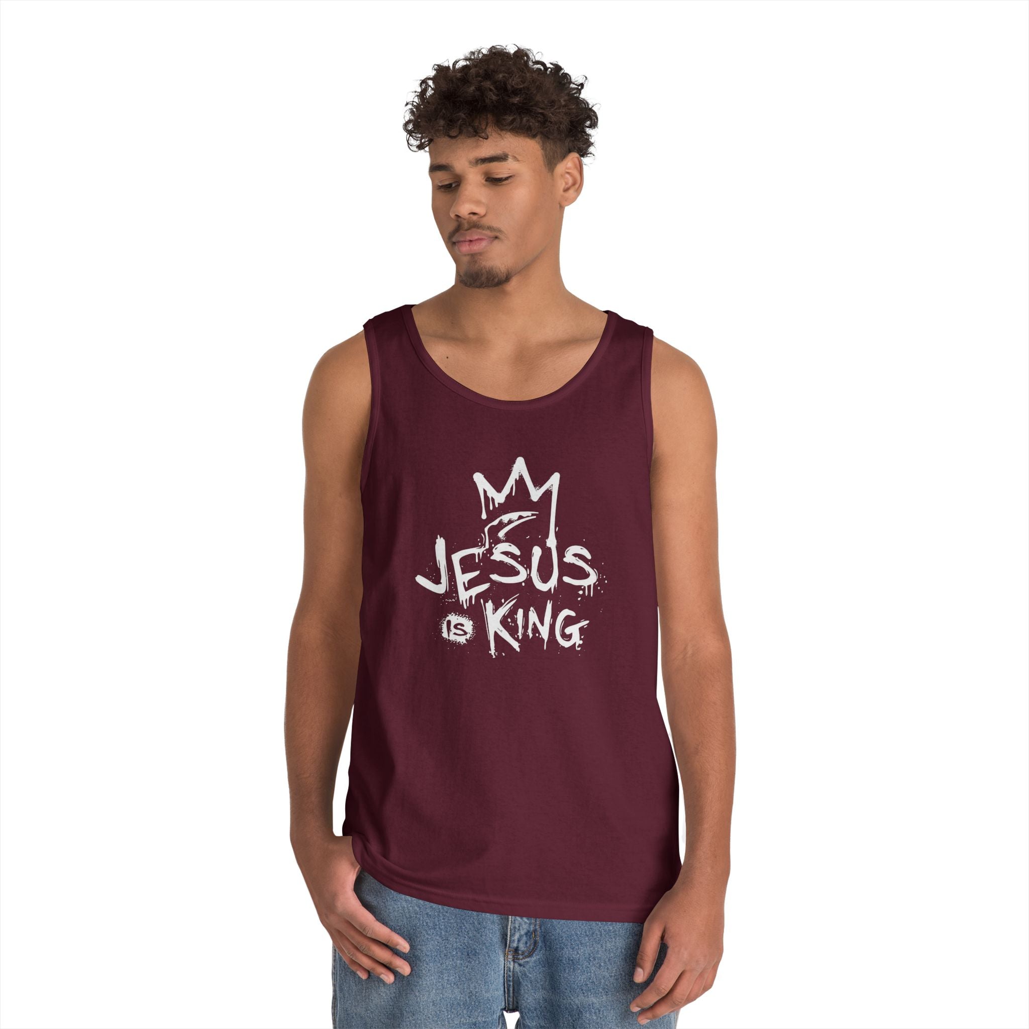 Faith Based Men's Tank - Jesus is King | Tank Top by atgodanddesigns