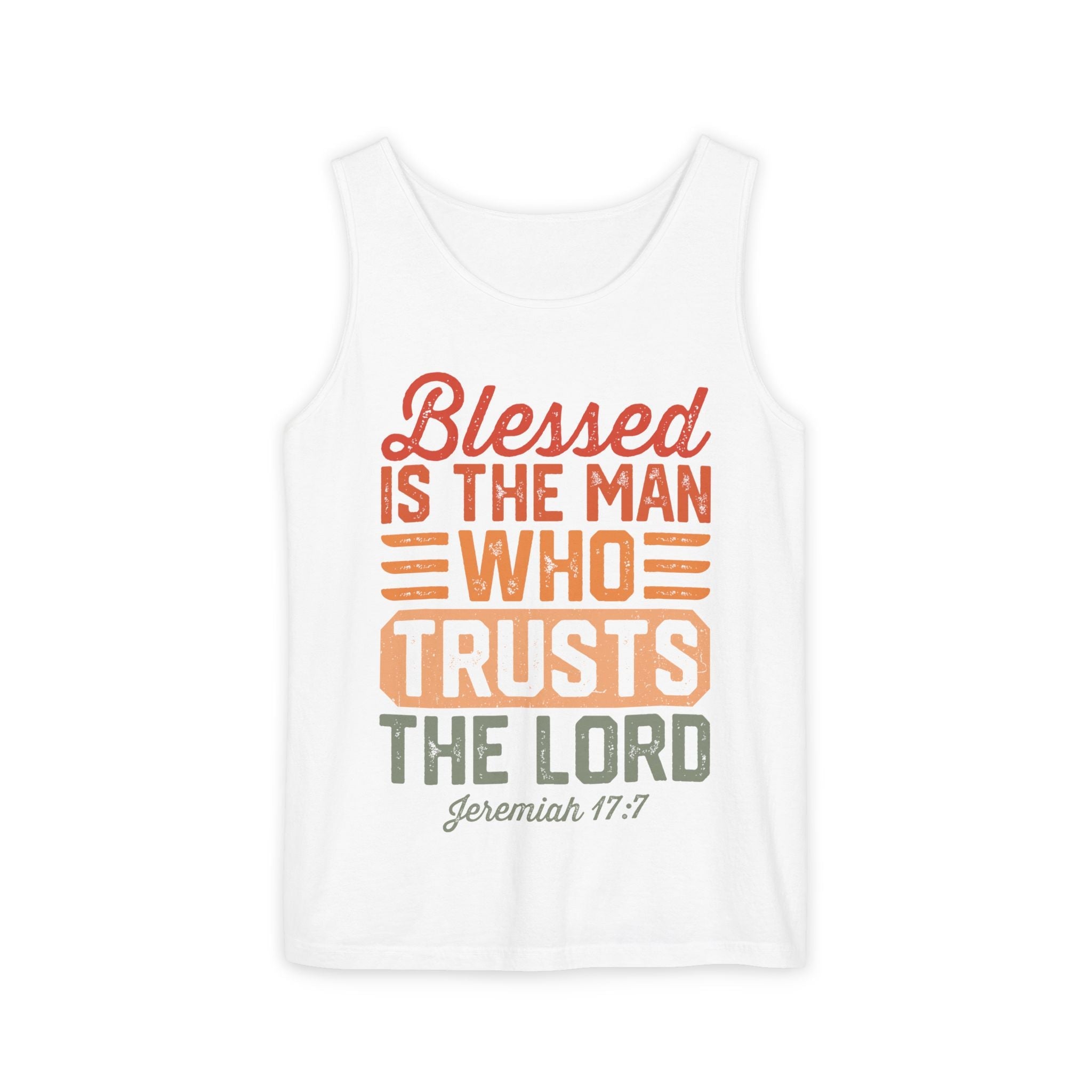 Faith Based Men's Tank Top - "Blessed Is The Man" | Tank Top by atgodanddesigns