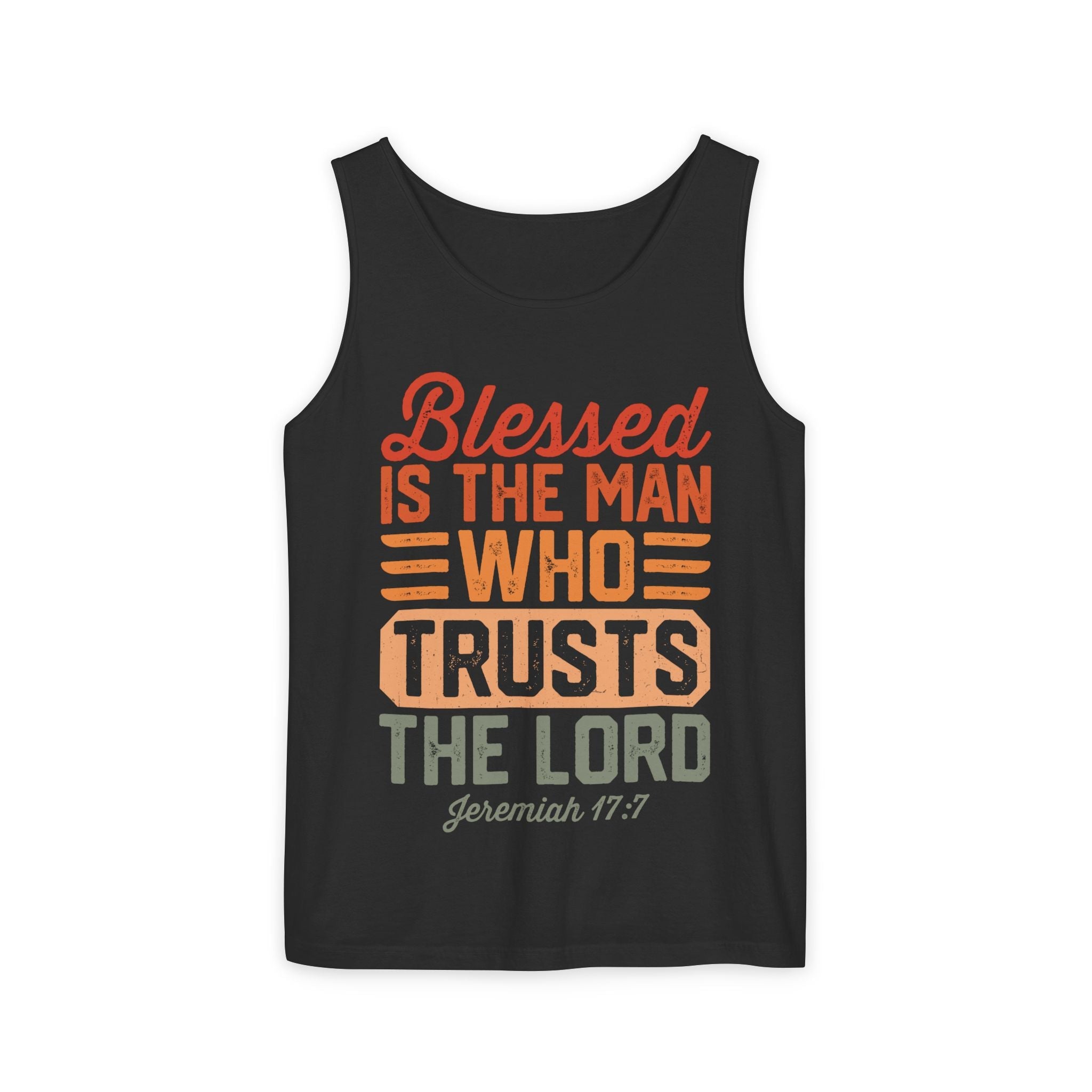 Faith Based Men's Tank Top - "Blessed Is The Man" | Tank Top by atgodanddesigns