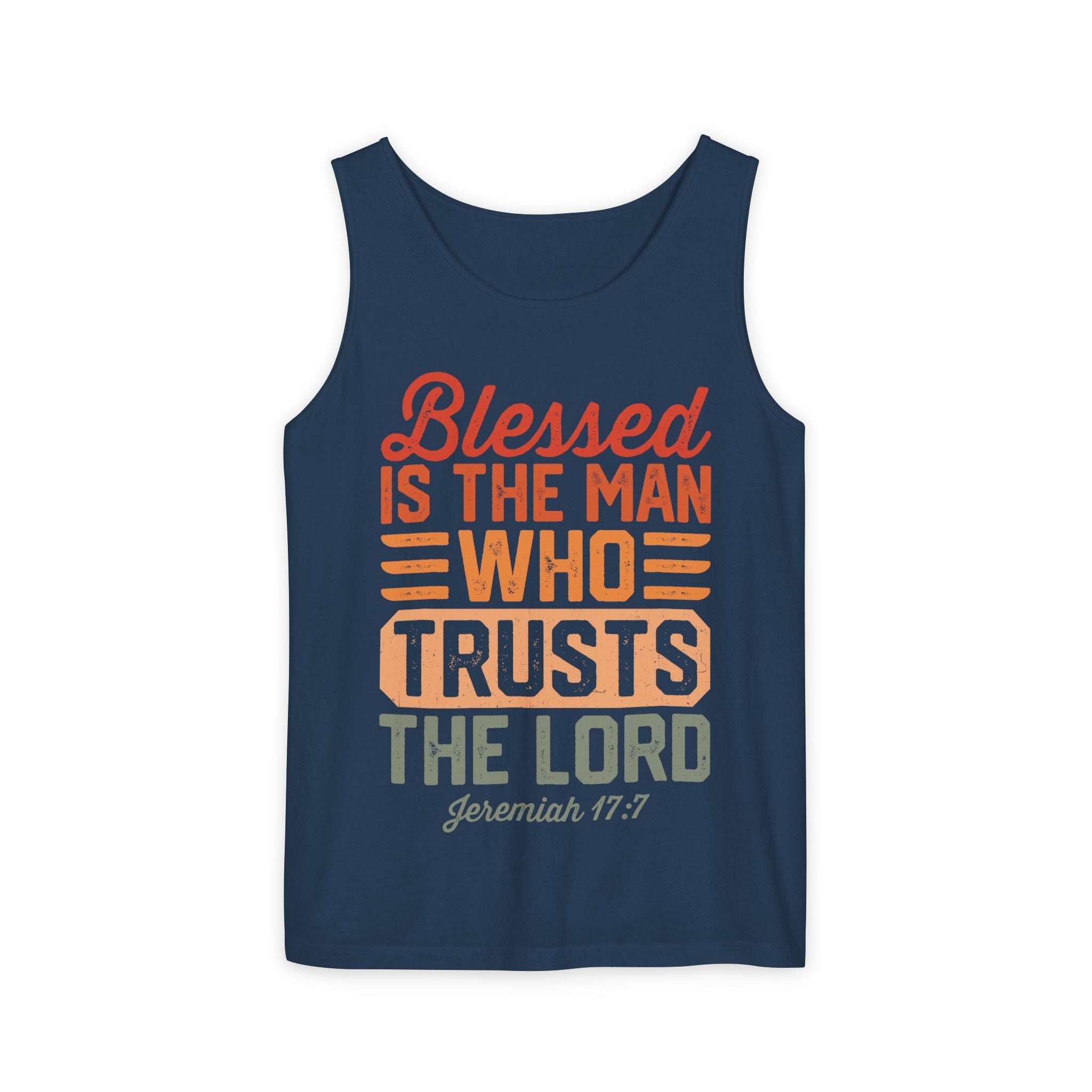 Faith Based Men's Tank Top - "Blessed Is The Man" | Tank Top by atgodanddesigns
