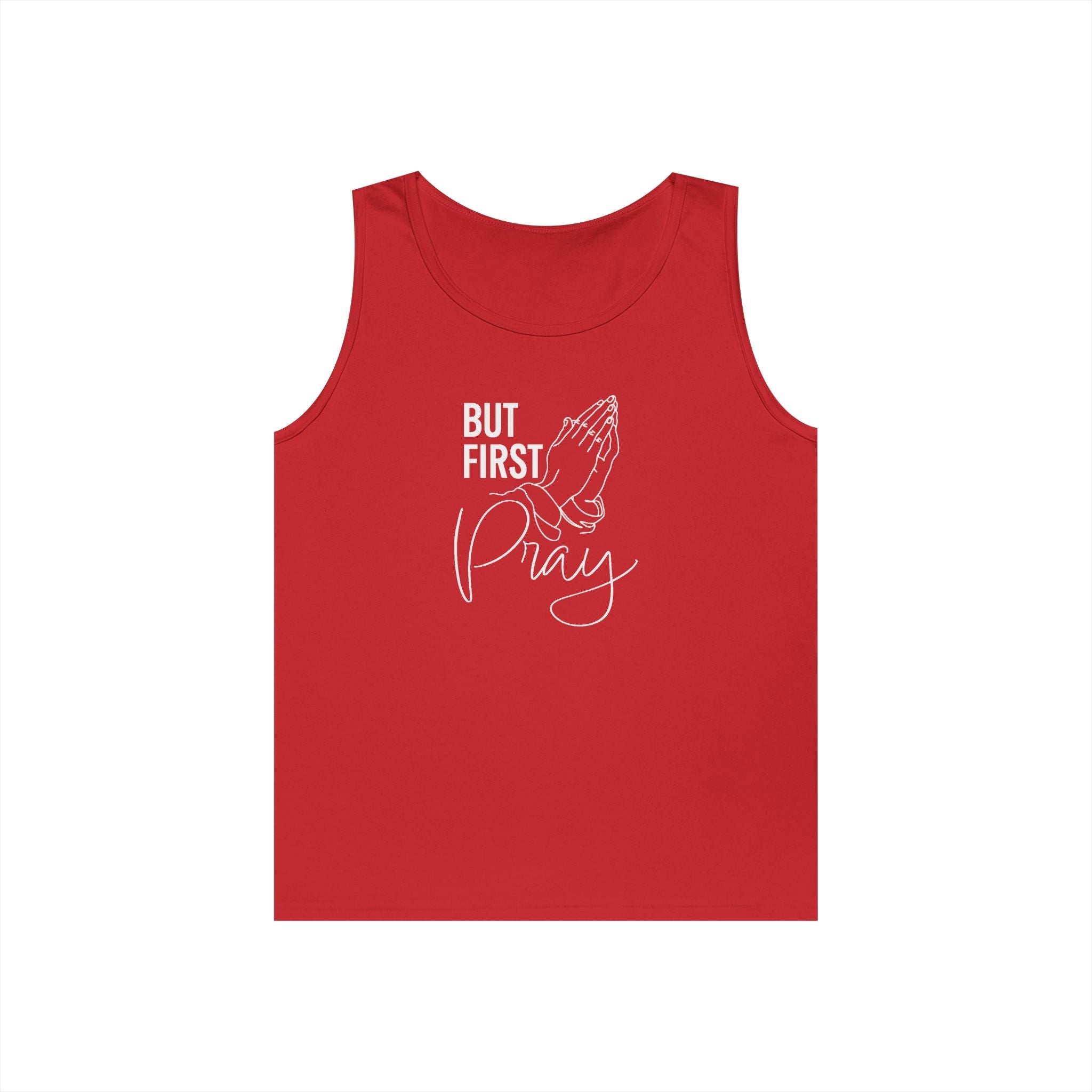 Faith Based Men's Tank Top - But First Pray | Tank Top by atgodanddesigns