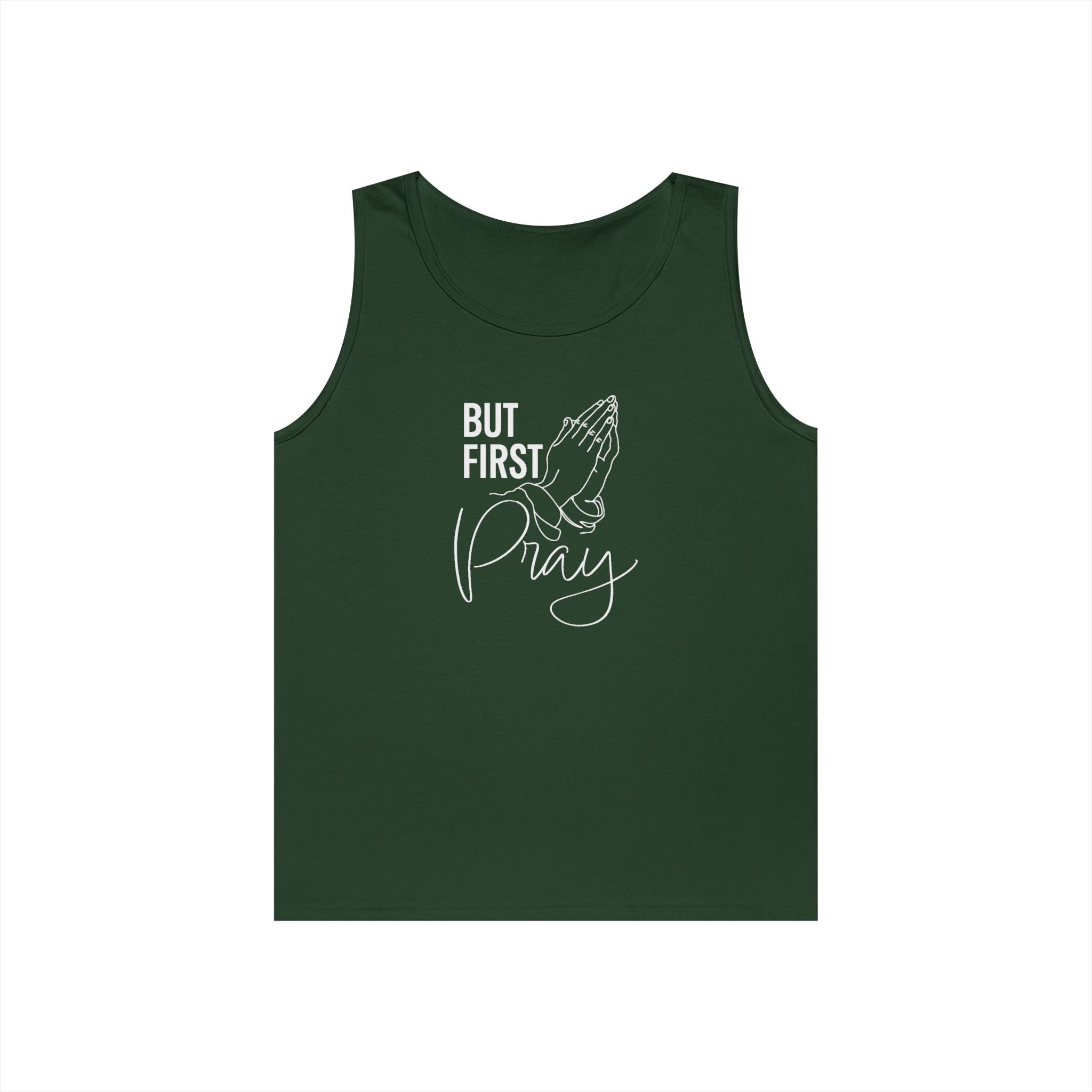 Faith Based Men's Tank Top - But First Pray | Tank Top by atgodanddesigns