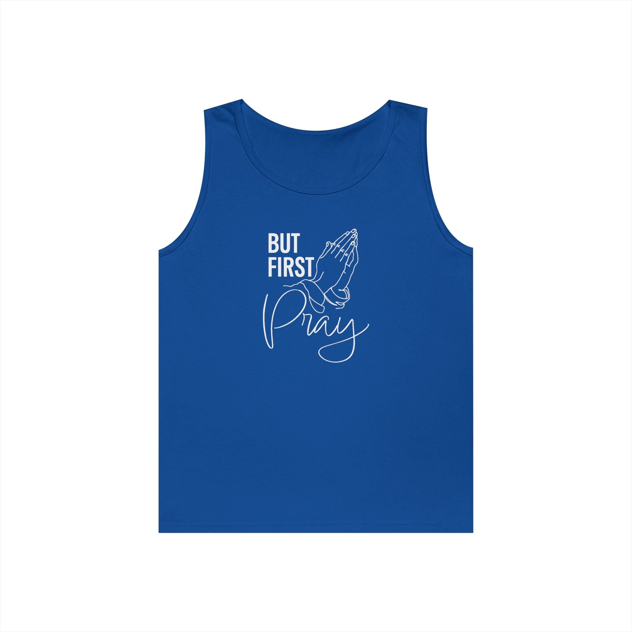 Faith Based Men's Tank Top - But First Pray | Tank Top by atgodanddesigns