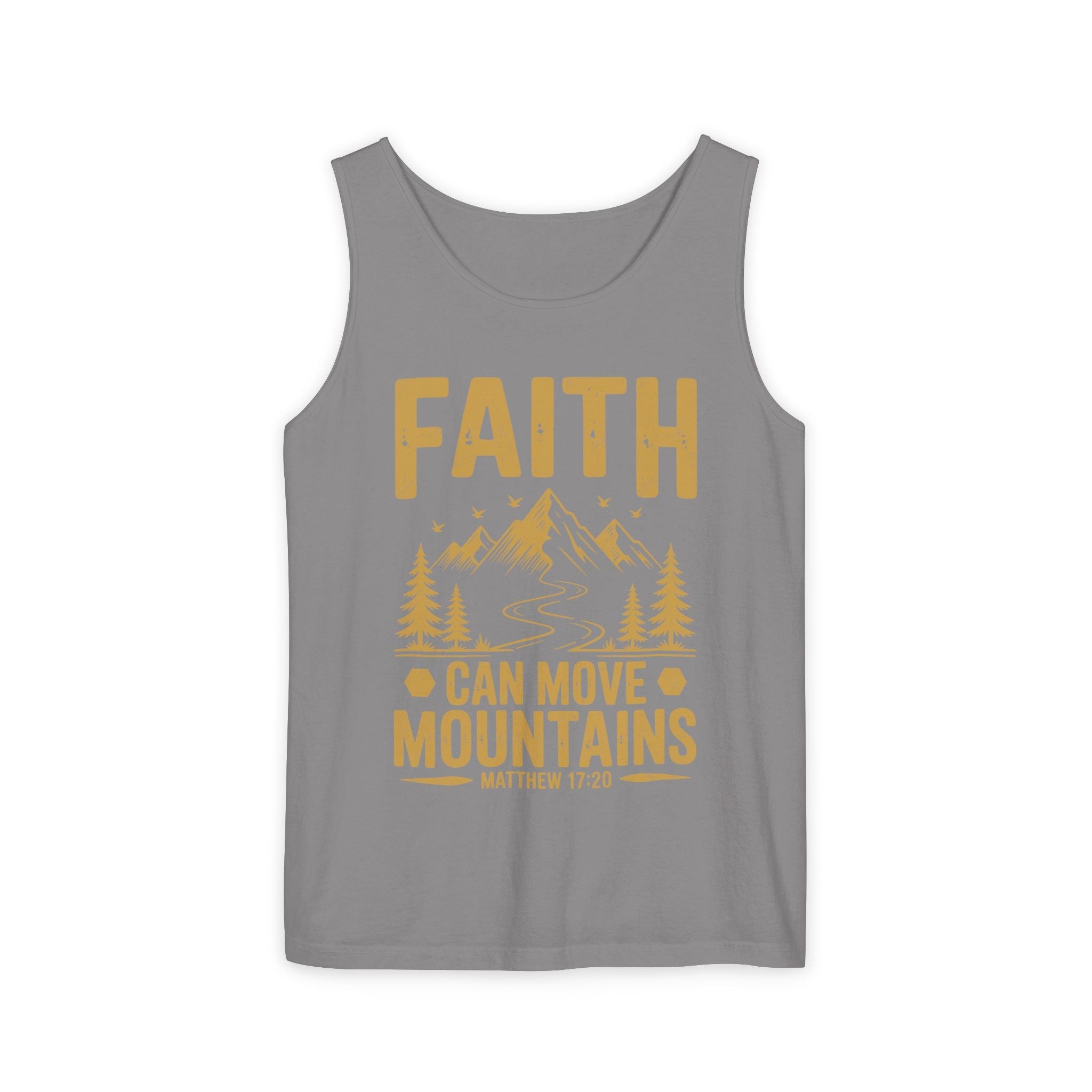 Faith Based Men's Tank Top - " Faith Can Move Mountains" | Tank Top by atgodanddesigns