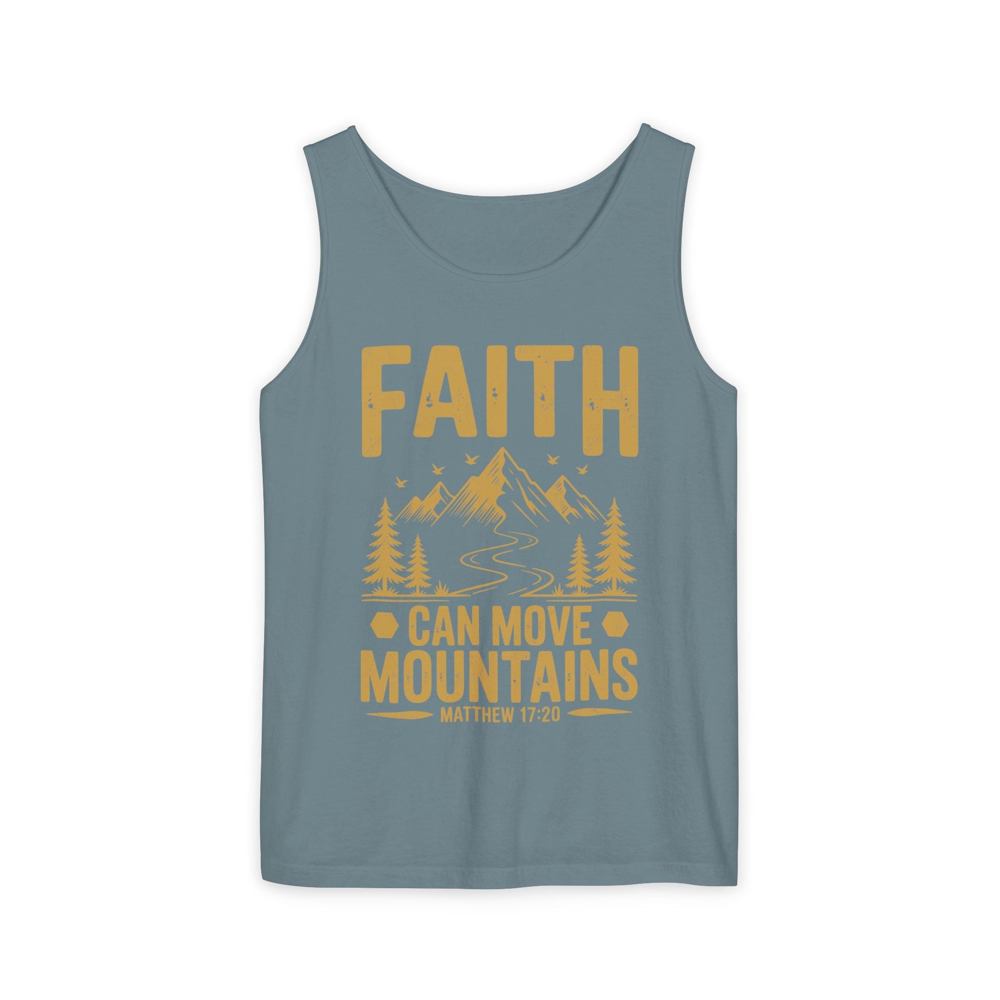 Faith Based Men's Tank Top - " Faith Can Move Mountains" | Tank Top by atgodanddesigns