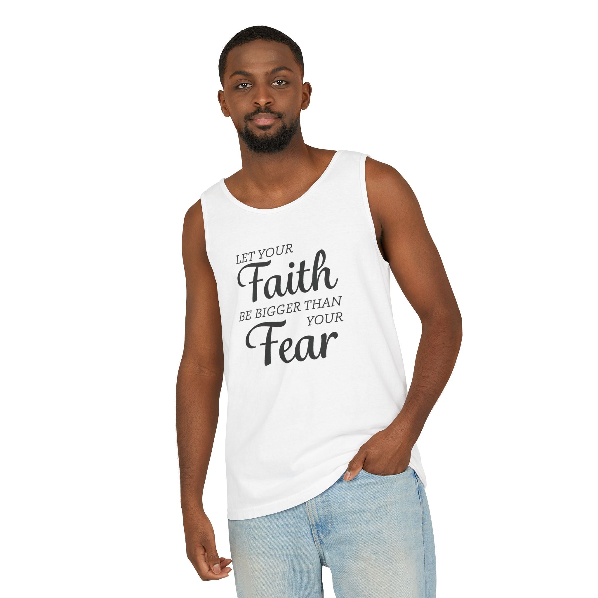 Faith Based Men's Tank Top - Faith Over Fear | Tank Top by atgodanddesigns