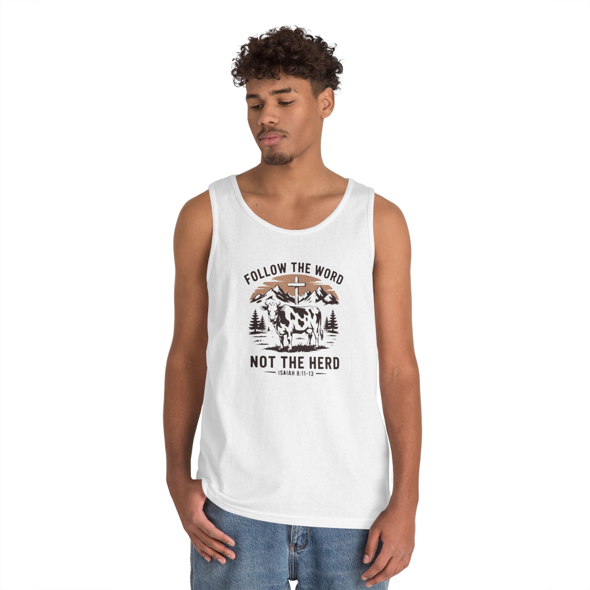 Faith Based Men's Tank Top - Follow The Word Not The Herd | Tank Top by atgodanddesigns