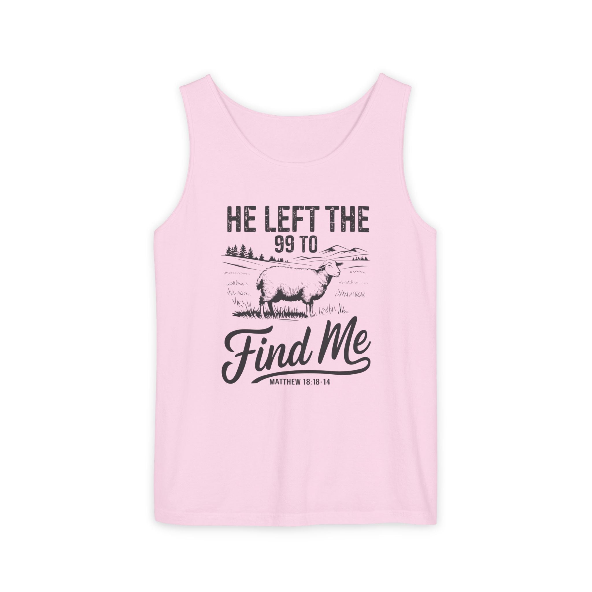 Faith Based Men's Tank Top - He Left The 99 To Find Me | Tank Top by atgodanddesigns