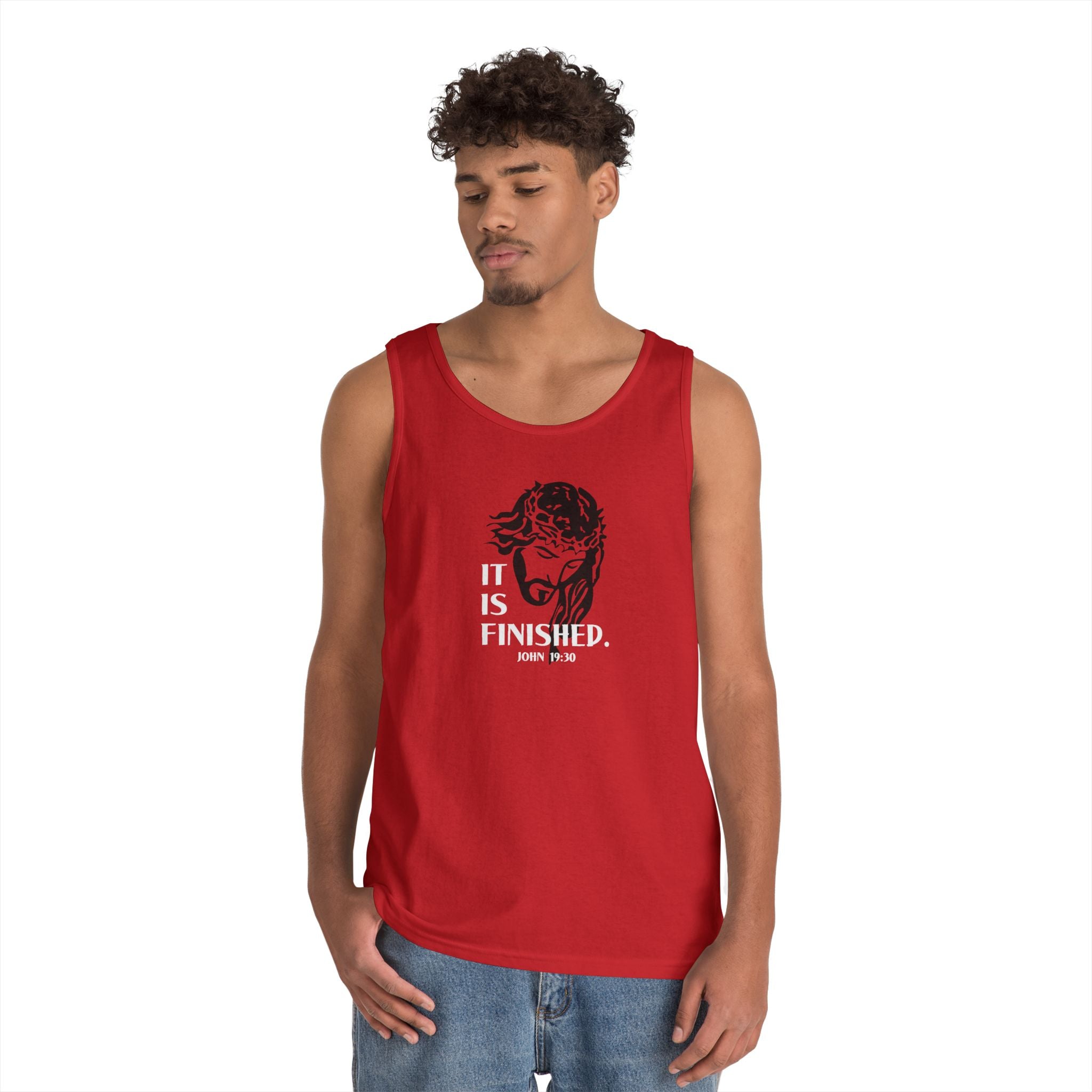 Faith Based Men's Tank Top - It Is Finished | Tank Top by atgodanddesigns