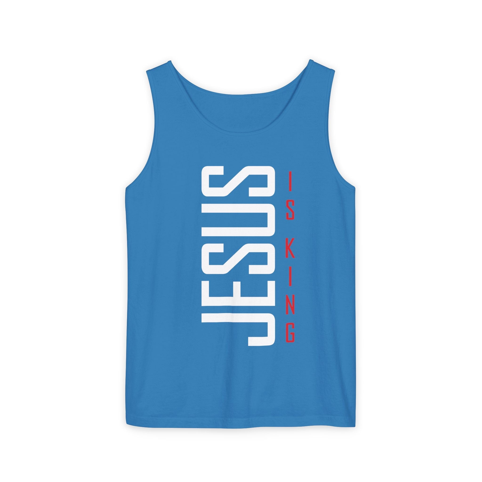 Faith Based Men's Tank Top - "Jesus Is King" | Tank Top by atgodanddesigns