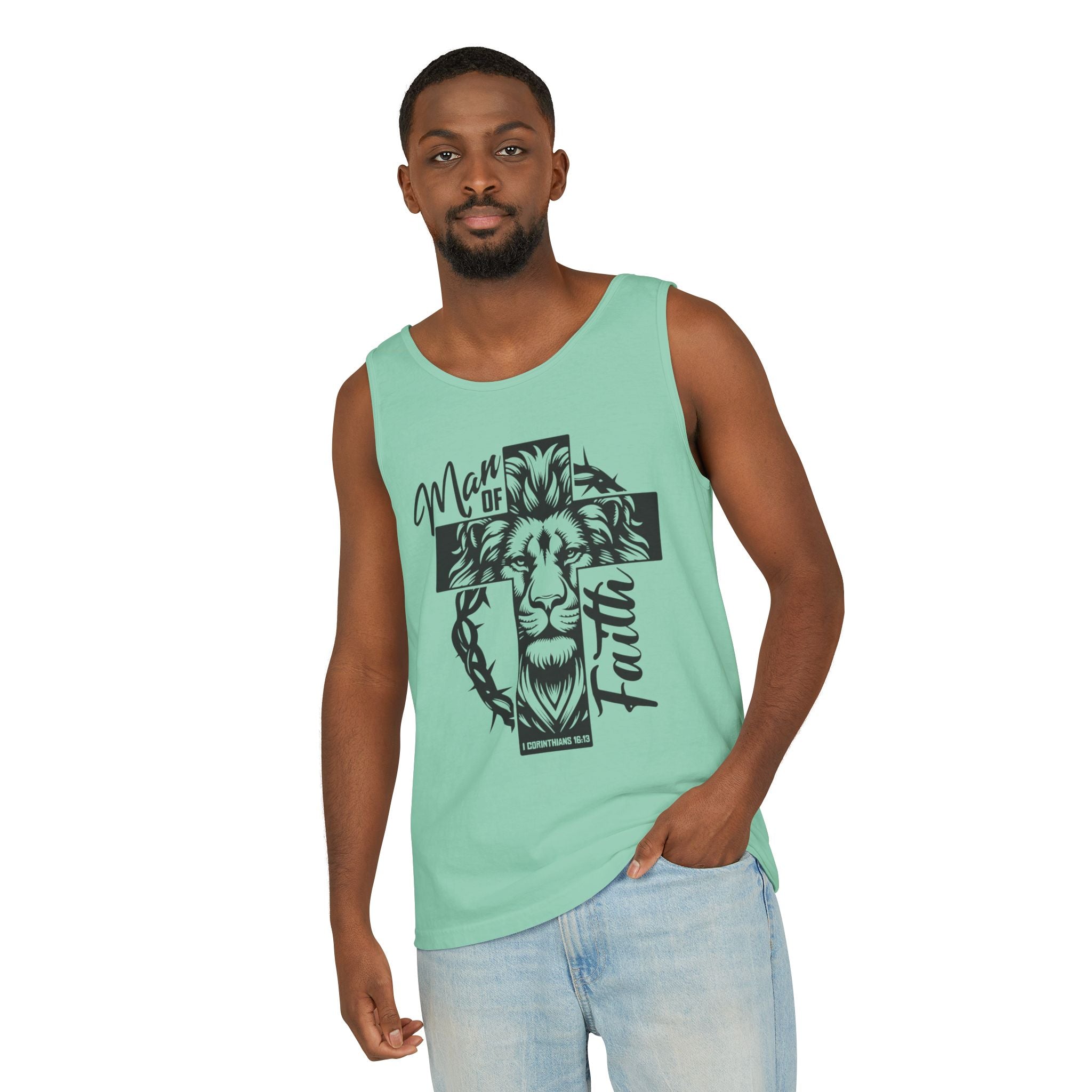 Faith Based Men's Tank Top - " Man of Faith" | Tank Top by atgodanddesigns