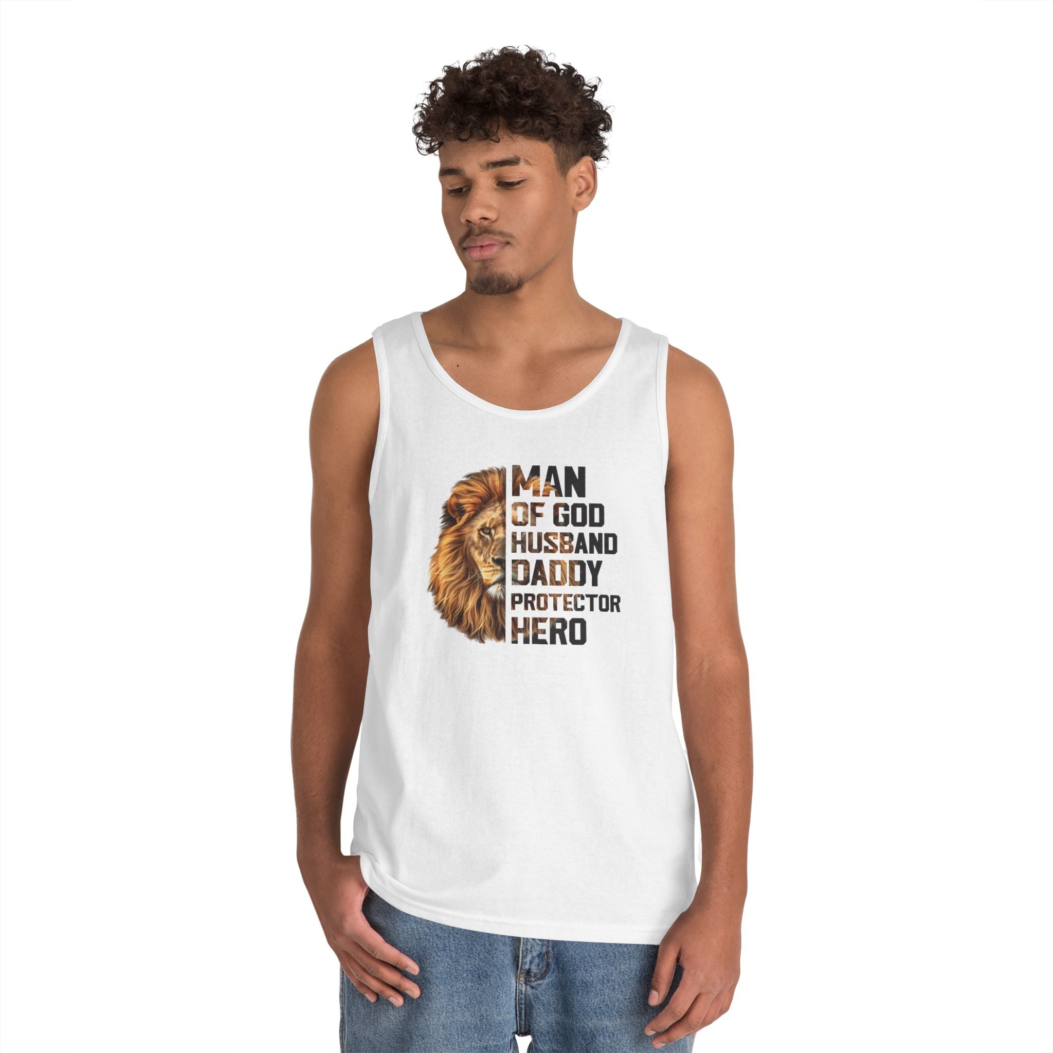 Faith Based Men's Tank Top - Man Of God, Husband, Daddy, Protector, Hero | Tank Top by atgodanddesigns
