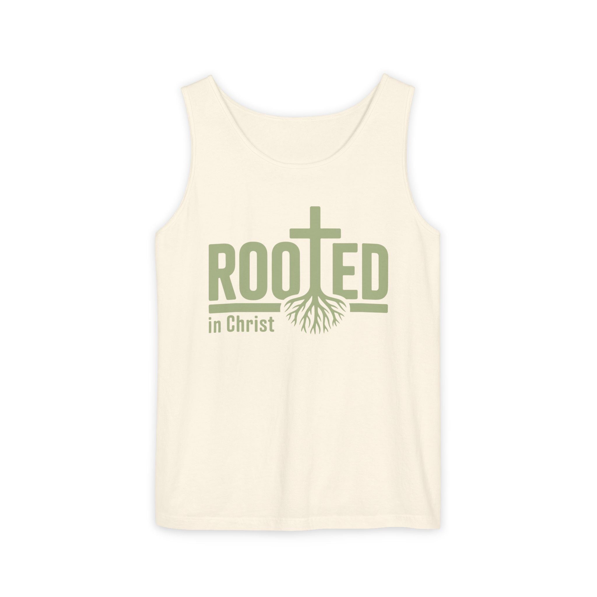 Faith Based Men's Tank Top - "Rooted in Christ" | Tank Top by atgodanddesigns