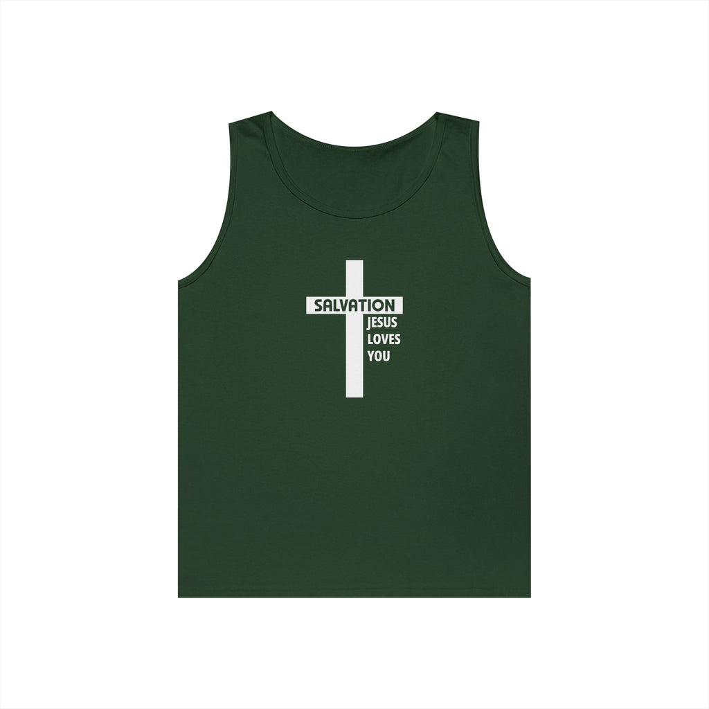 Faith Based Men's Tank Top - Salvation - Jesus Loves You | Tank Top by atgodanddesigns