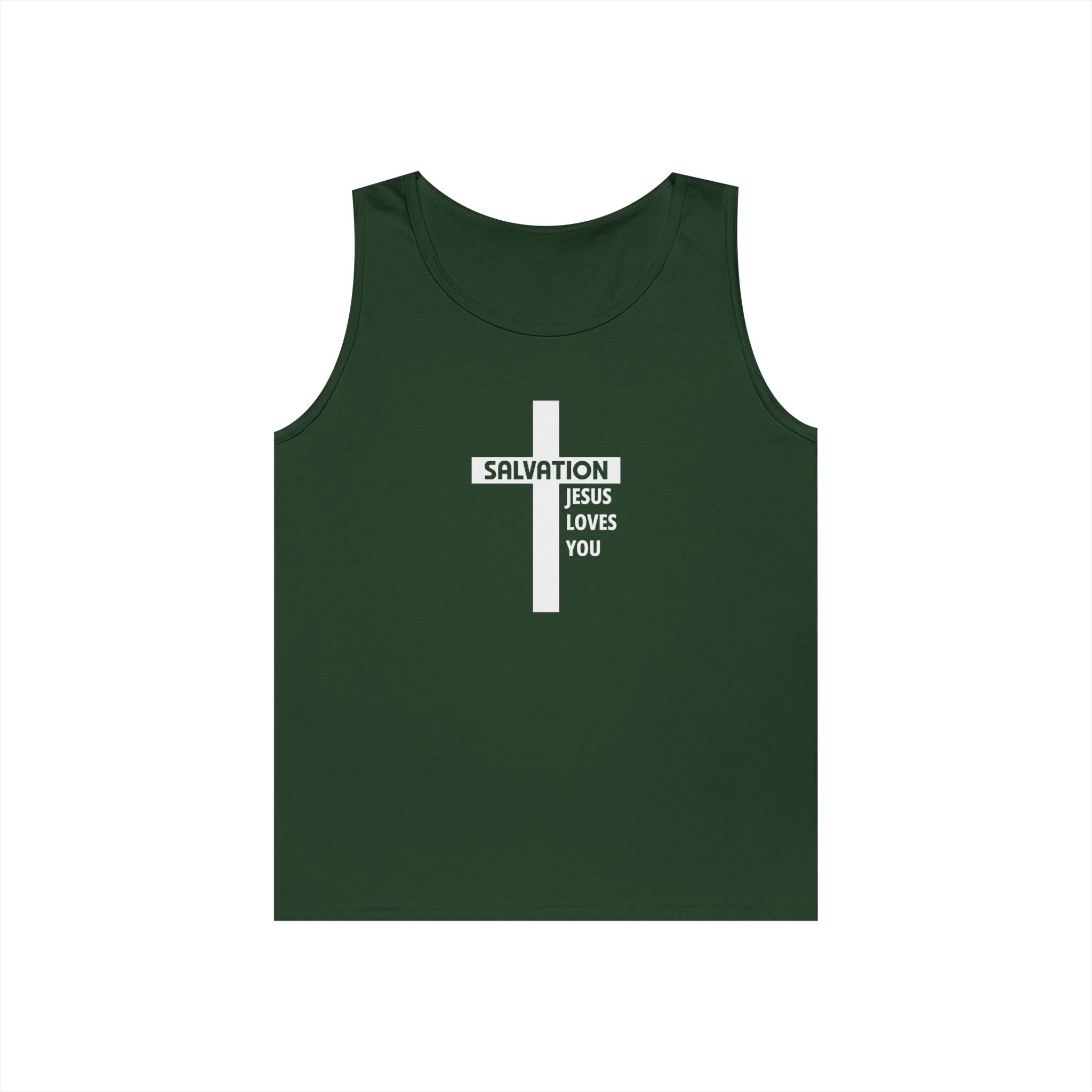 Faith Based Men's Tank Top - Salvation - Jesus Loves You | Tank Top by atgodanddesigns