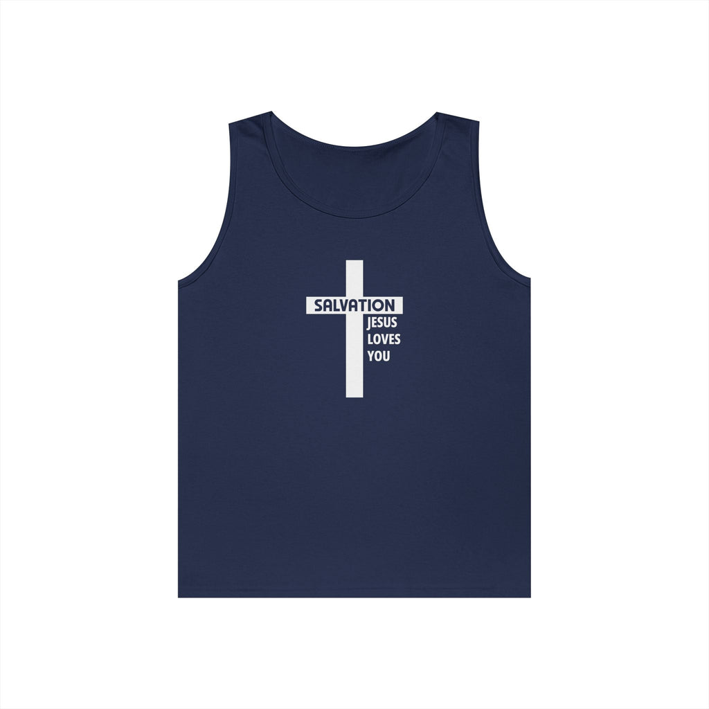 Faith Based Men's Tank Top - Salvation - Jesus Loves You | Tank Top by atgodanddesigns