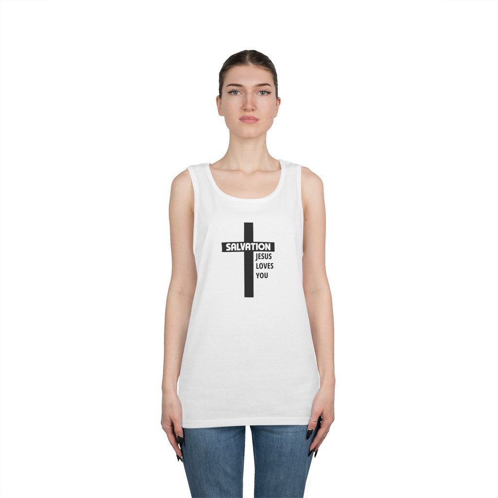 Faith Based Men's Tank Top - Salvation - Jesus Loves You | Tank Top by atgodanddesigns