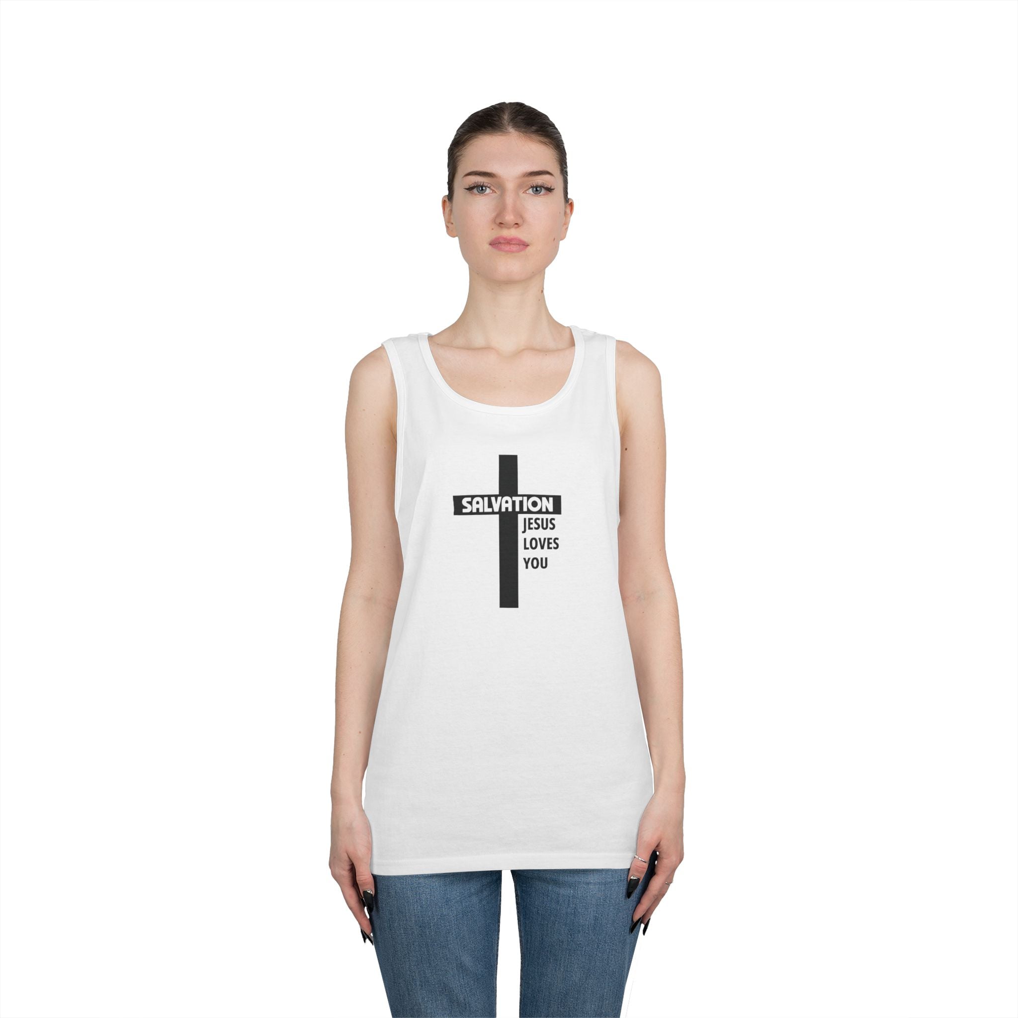 Faith Based Men's Tank Top - Salvation - Jesus Loves You | Tank Top by atgodanddesigns