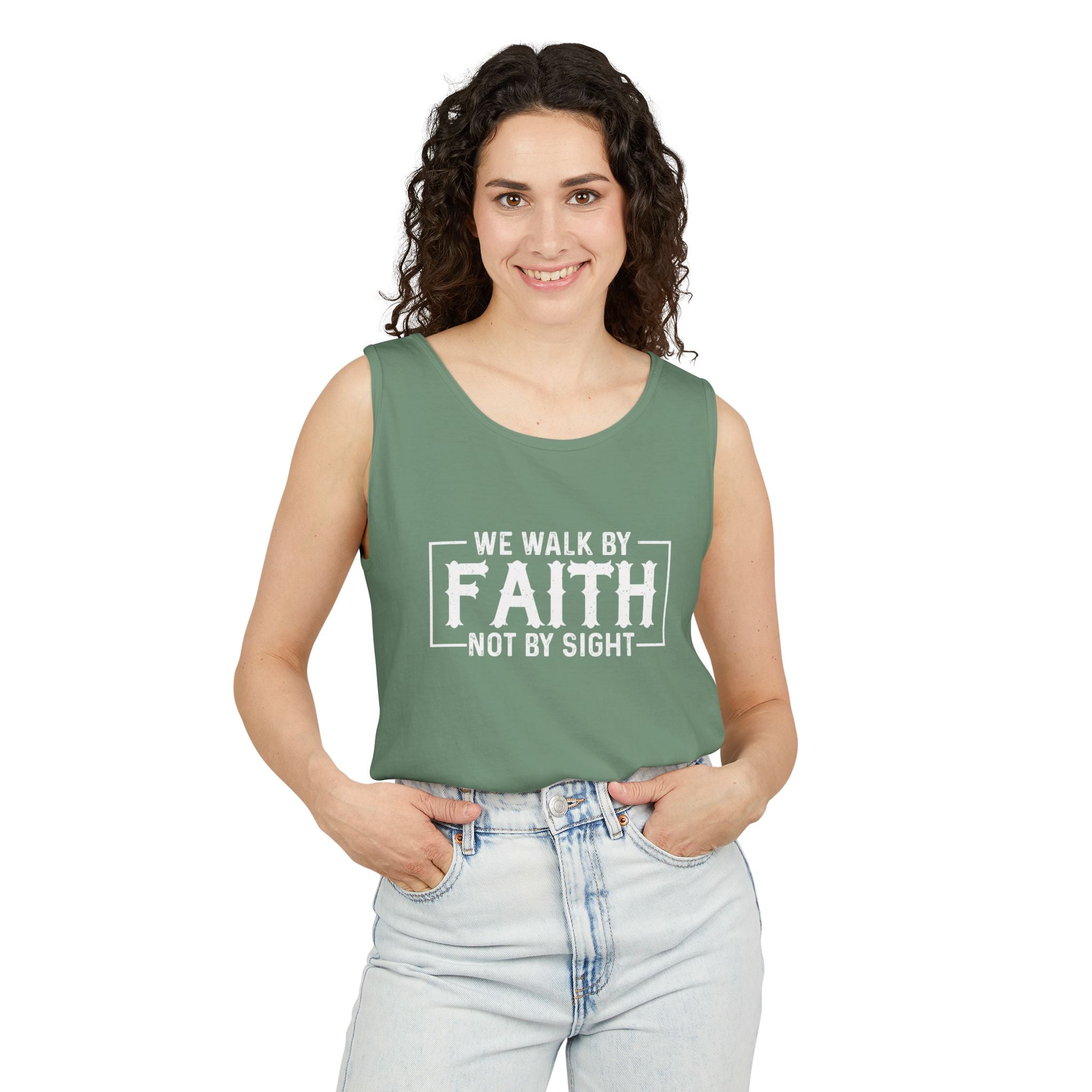 Faith Based Men's Tank Top - Tank Top - We Walk By FAITH Not By Sight | Tank Top by atgodanddesigns