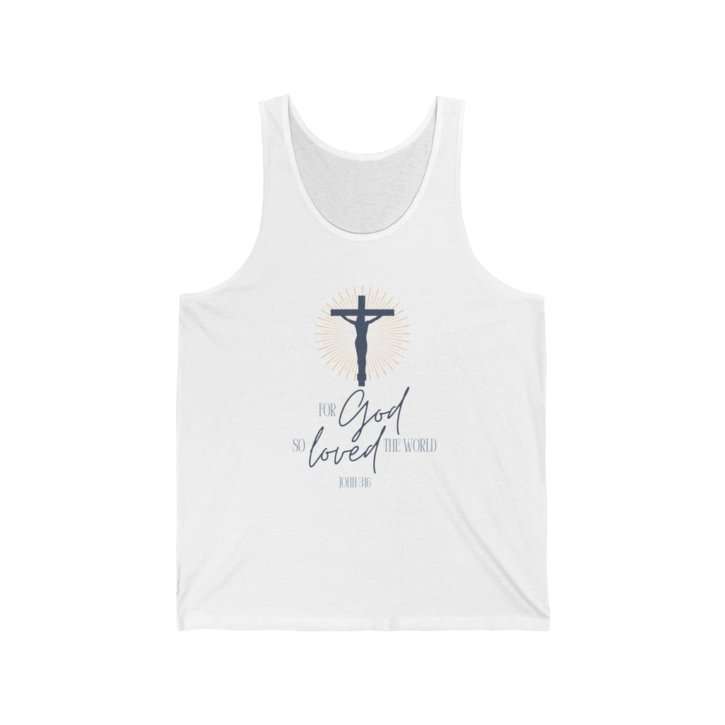 Faith Based Men's Tank Tops - For God So loved The World | Tank Top by atgodanddesigns