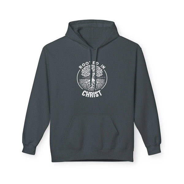 Faith Based Teen Boys Fleece Hoodie - Rooted In Christ | Hoodie by atgodanddesigns
