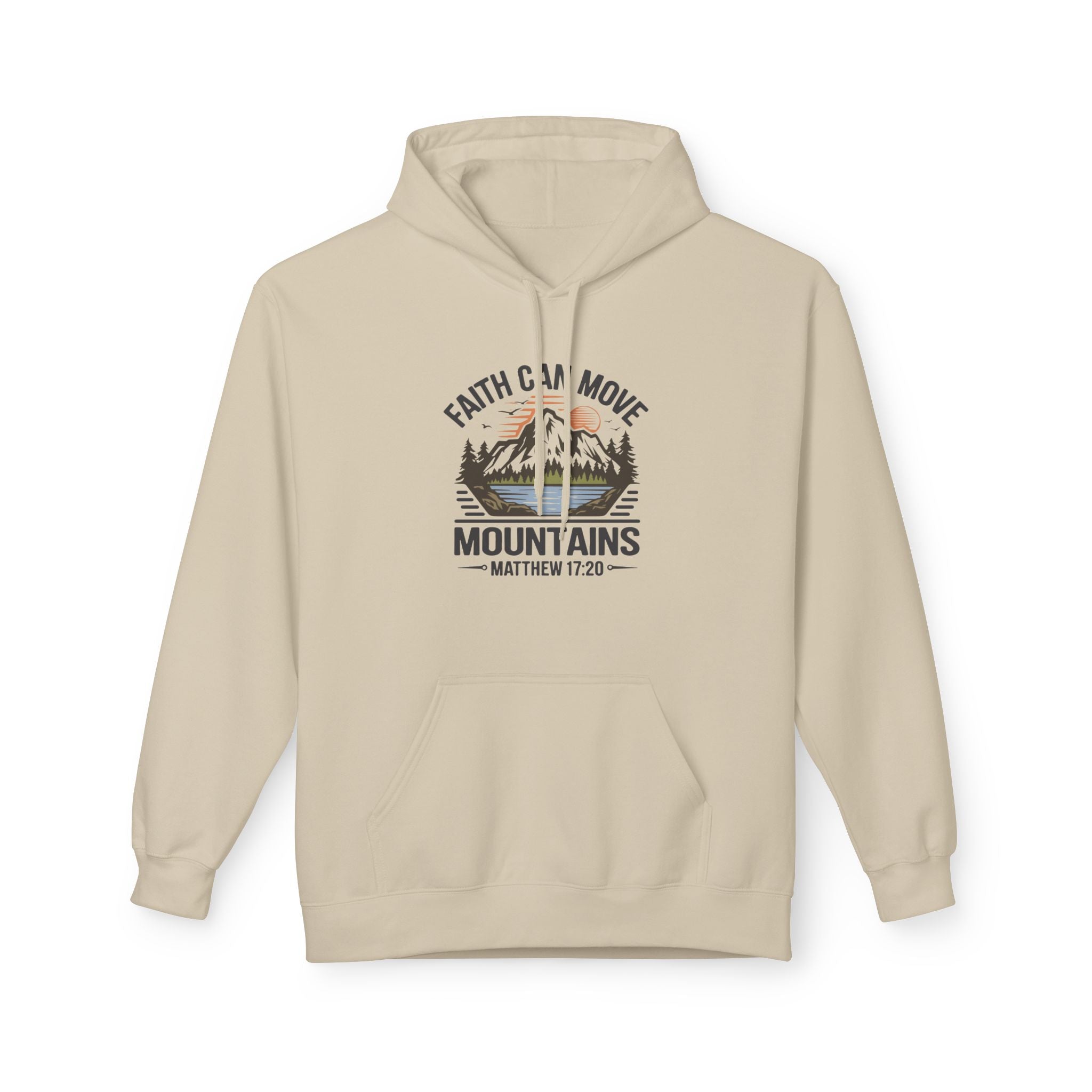Faith Based Teen Boys Hoodie - Faith Can Move Mountains | Hoodie by atgodanddesigns