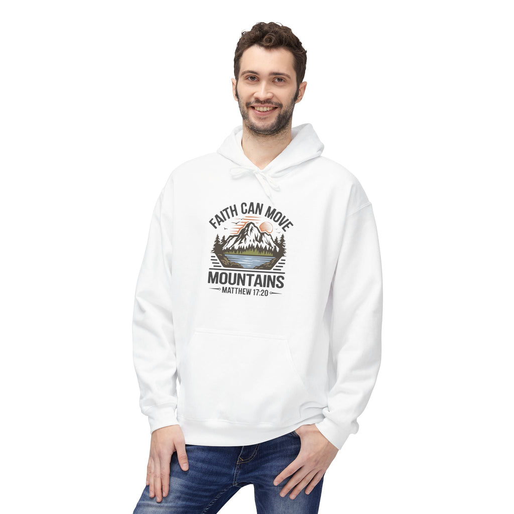 Faith Based Teen Boys Hoodie - Faith Can Move Mountains | Hoodie by atgodanddesigns