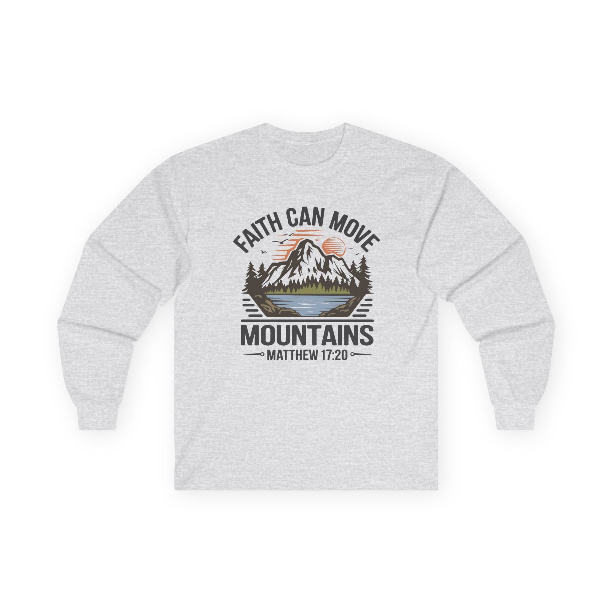 Faith Based Teen Boys Long Sleeve T-Shirt - Faith Can Move Mountains | Long - sleeve by atgodanddesigns