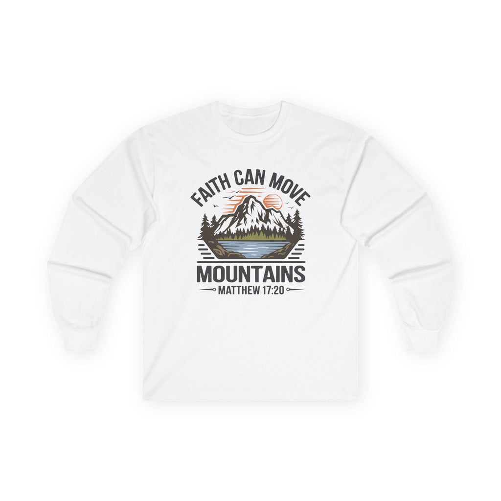 Faith Based Teen Boys Long Sleeve T-Shirt - Faith Can Move Mountains | Long - sleeve by atgodanddesigns