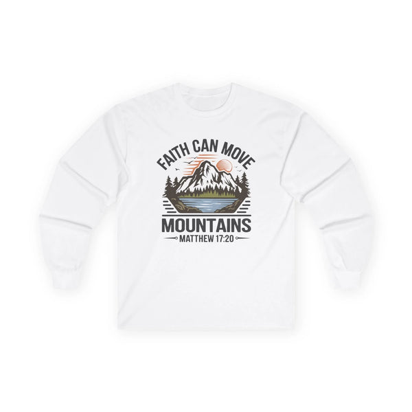 Faith Based Teen Boys Long Sleeve T-Shirt - Faith Can Move Mountains | Long - sleeve by atgodanddesigns