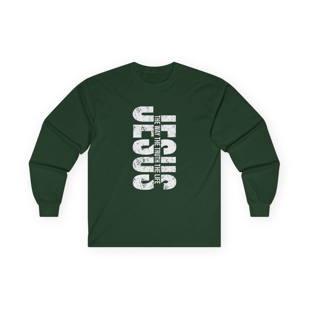 Faith Based Teen Boys Long Sleeve T-Shirt - Jesus The Way The Truth The Life | Long - sleeve by atgodanddesigns