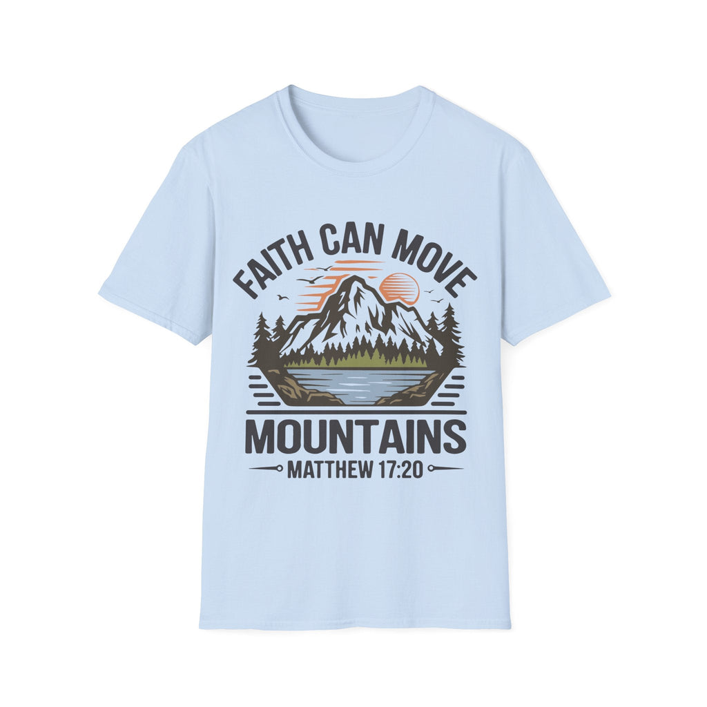 Faith Based Teen Boys T-Shirt - Faith Can Move Mountains | T-Shirt by atgodanddesigns