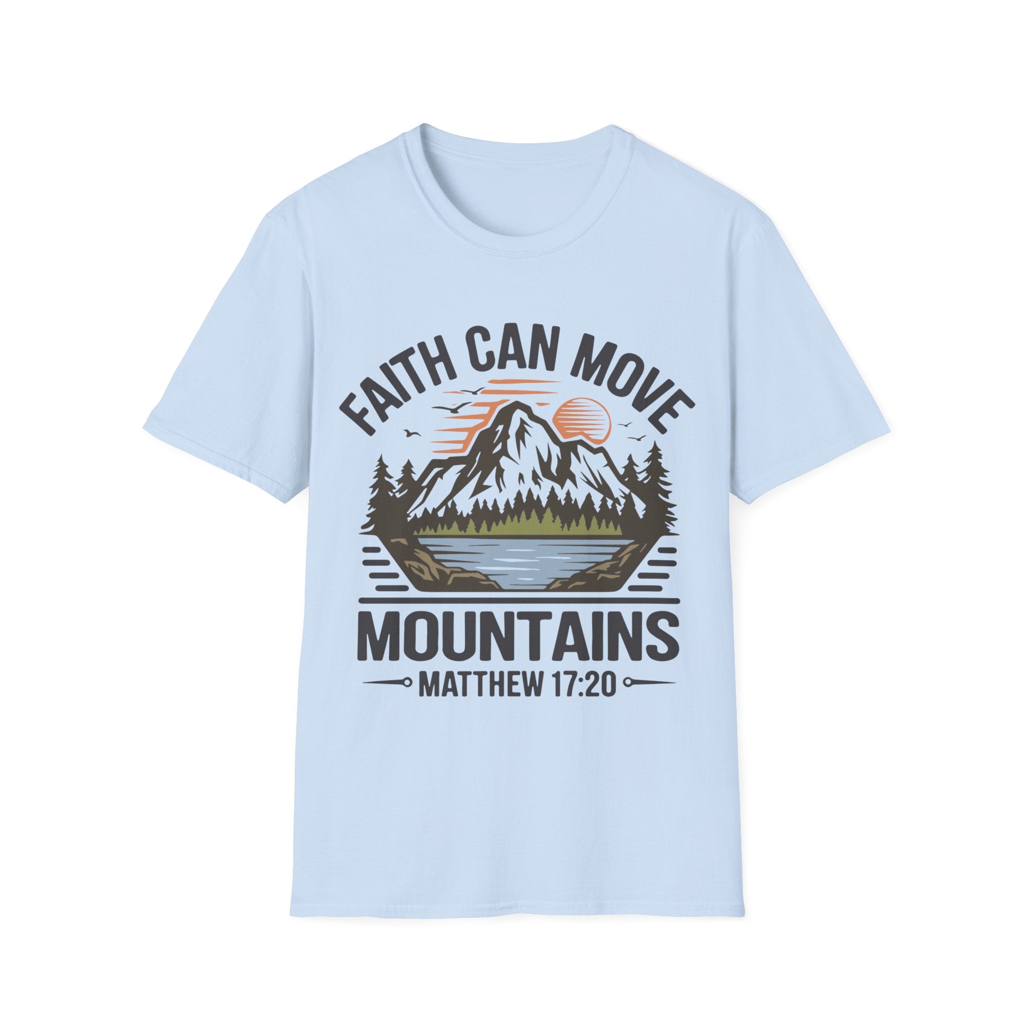 Faith Based Teen Boys T-Shirt - Faith Can Move Mountains | T-Shirt by atgodanddesigns