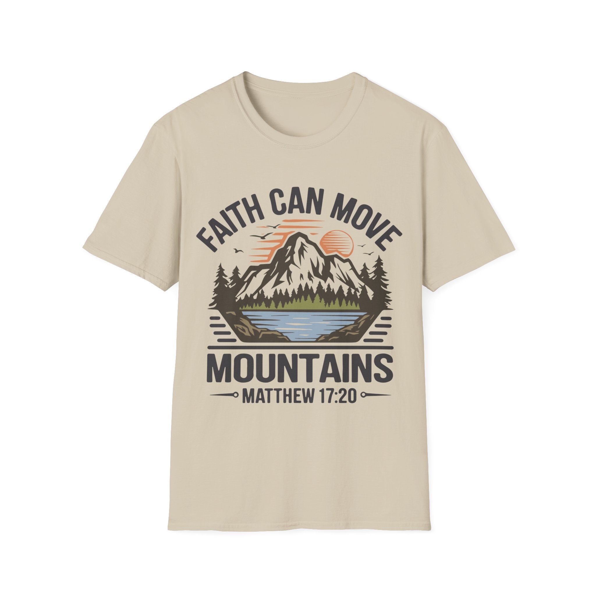 Faith Based Teen Boys T-Shirt - Faith Can Move Mountains | T-Shirt by atgodanddesigns