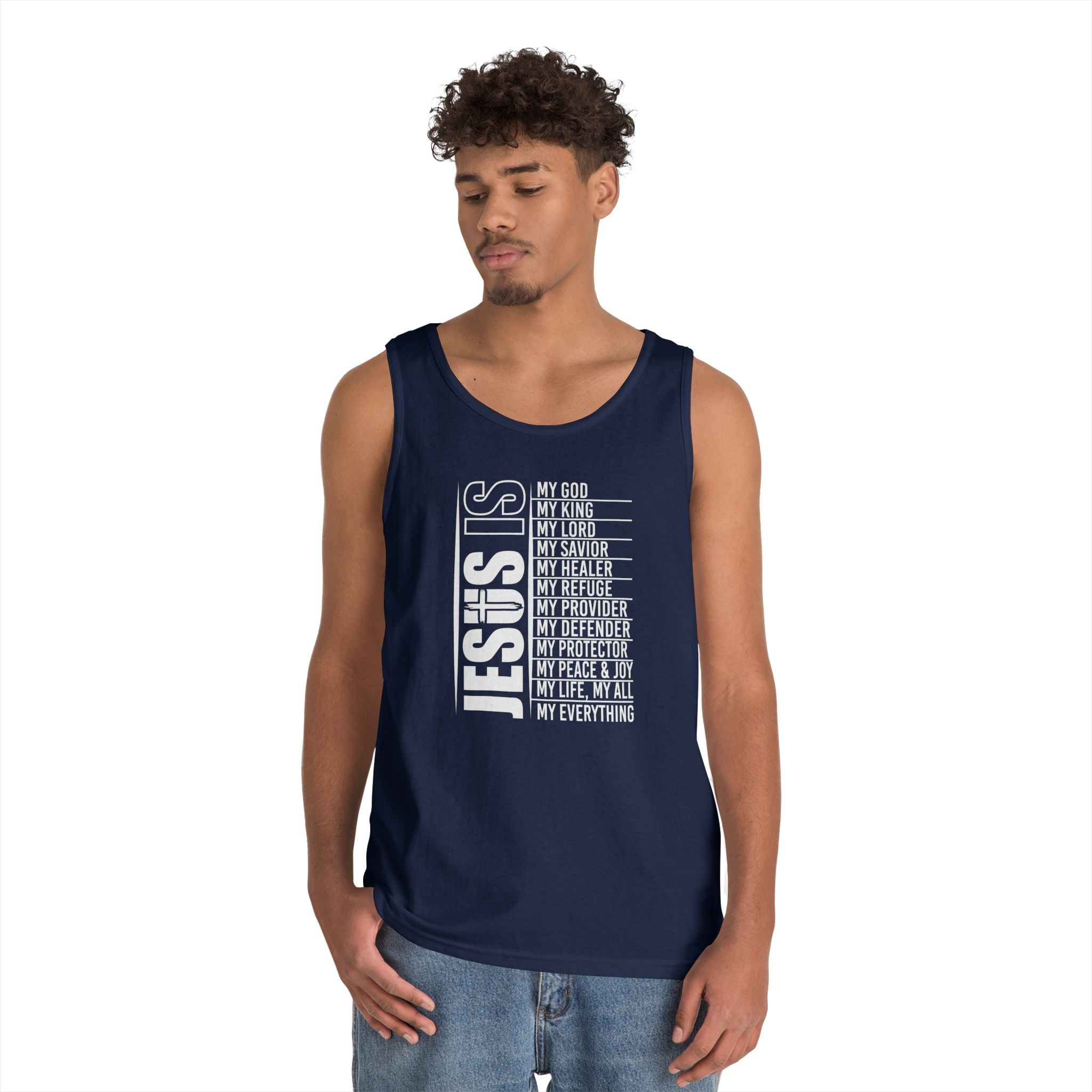Faith Based Teen Boys Tank - Jesus Is | Tank Top by atgodanddesigns