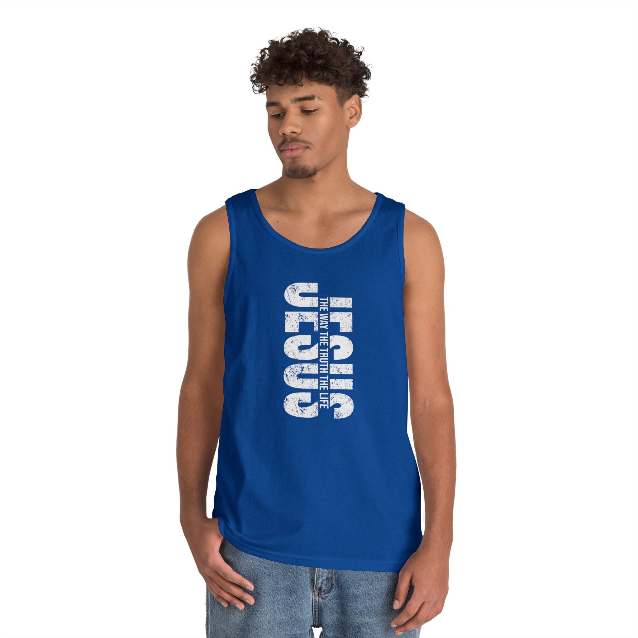 Faith Based Teen Boys Tank - Jesus The Way The Truth The Life | Tank Top by atgodanddesigns